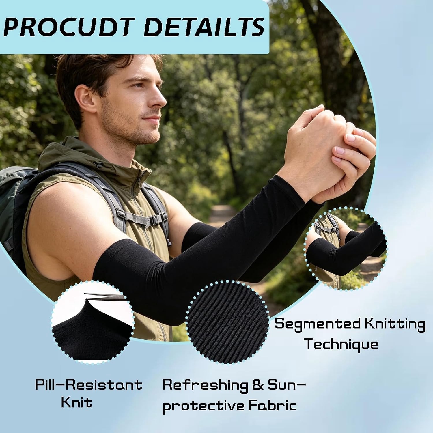 Arm Guards voor Sport en Activiteiten - UV Bescherming, Koeling en Compressie Mouwen voor Fietsen, Hardlopen en Basketbal - Zwart