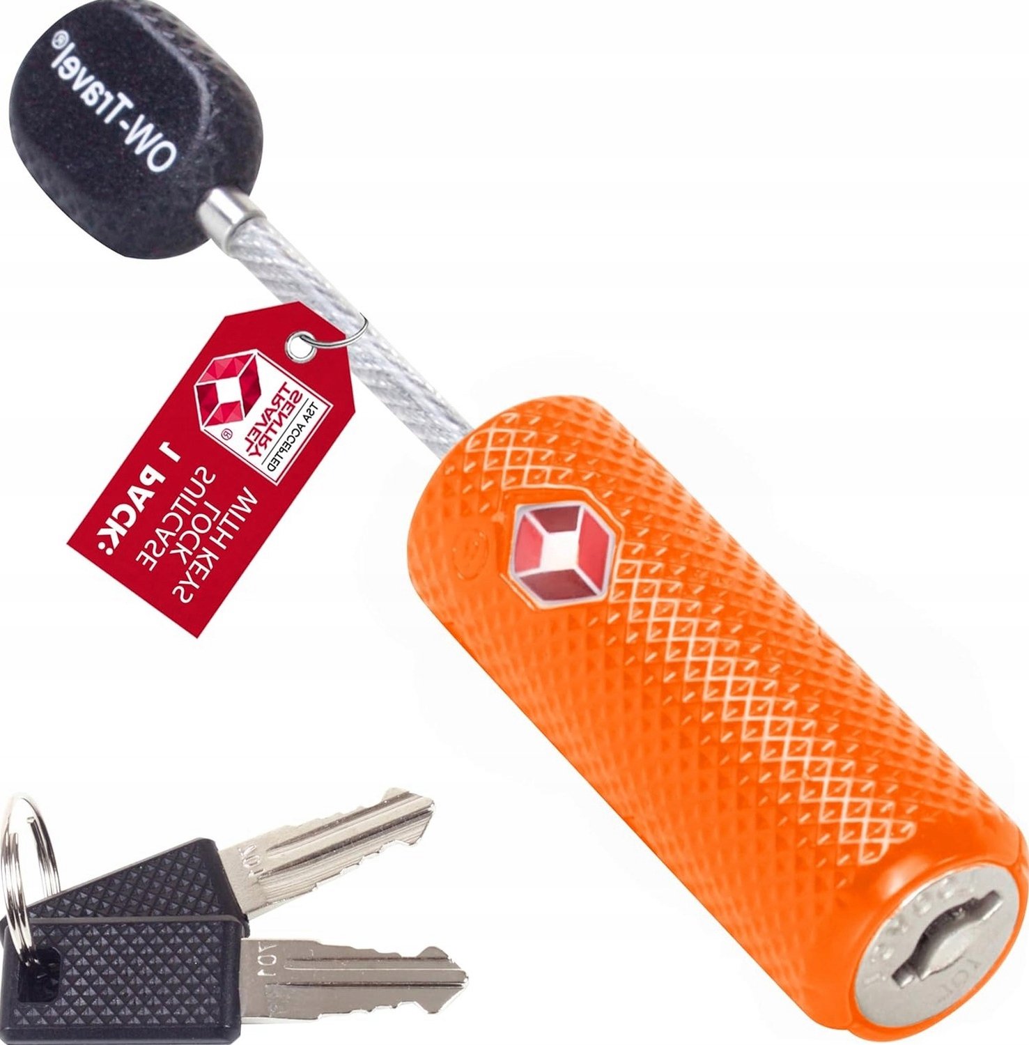 TSA Bagage Kettingslot met Sleutel - 2 Stuks - Oranje