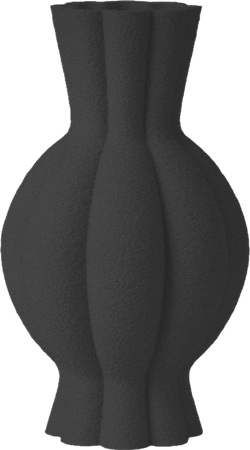 Layvo GALEN Vaas - Zwart - D15 x H25 cm - droogbloemen vaas - organische vaas - gerecycled plastic