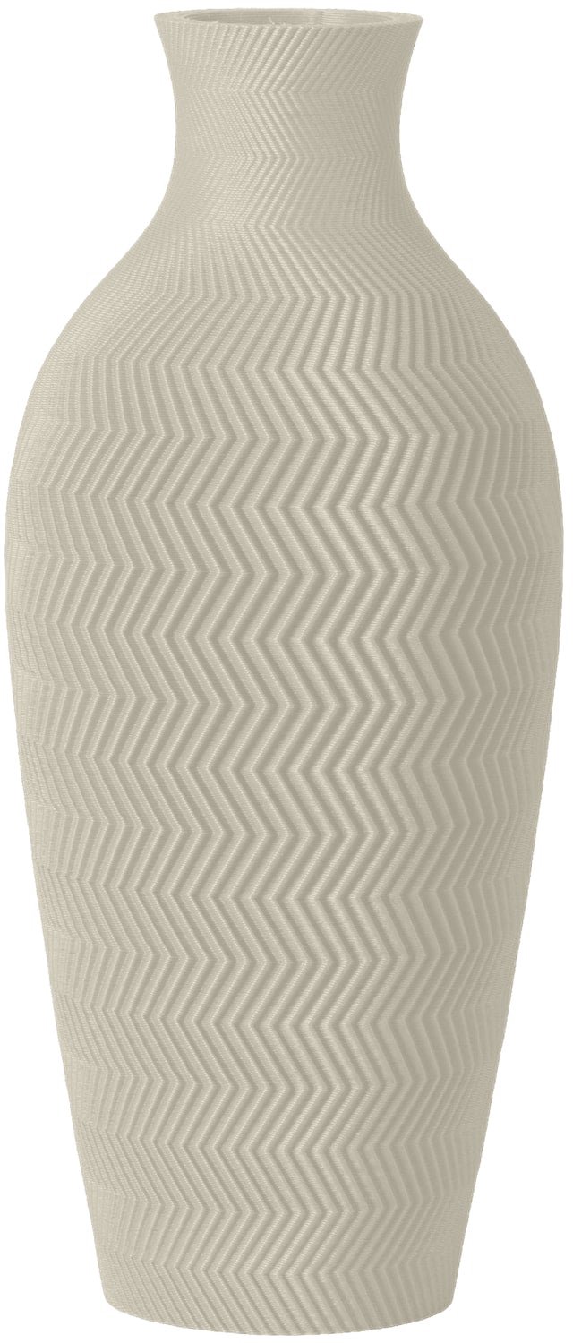 Layvo ALUNA Vaas - Crème - D11 x H25 cm - droogbloemen vaas - moderne vaas - gerecycled plastic
