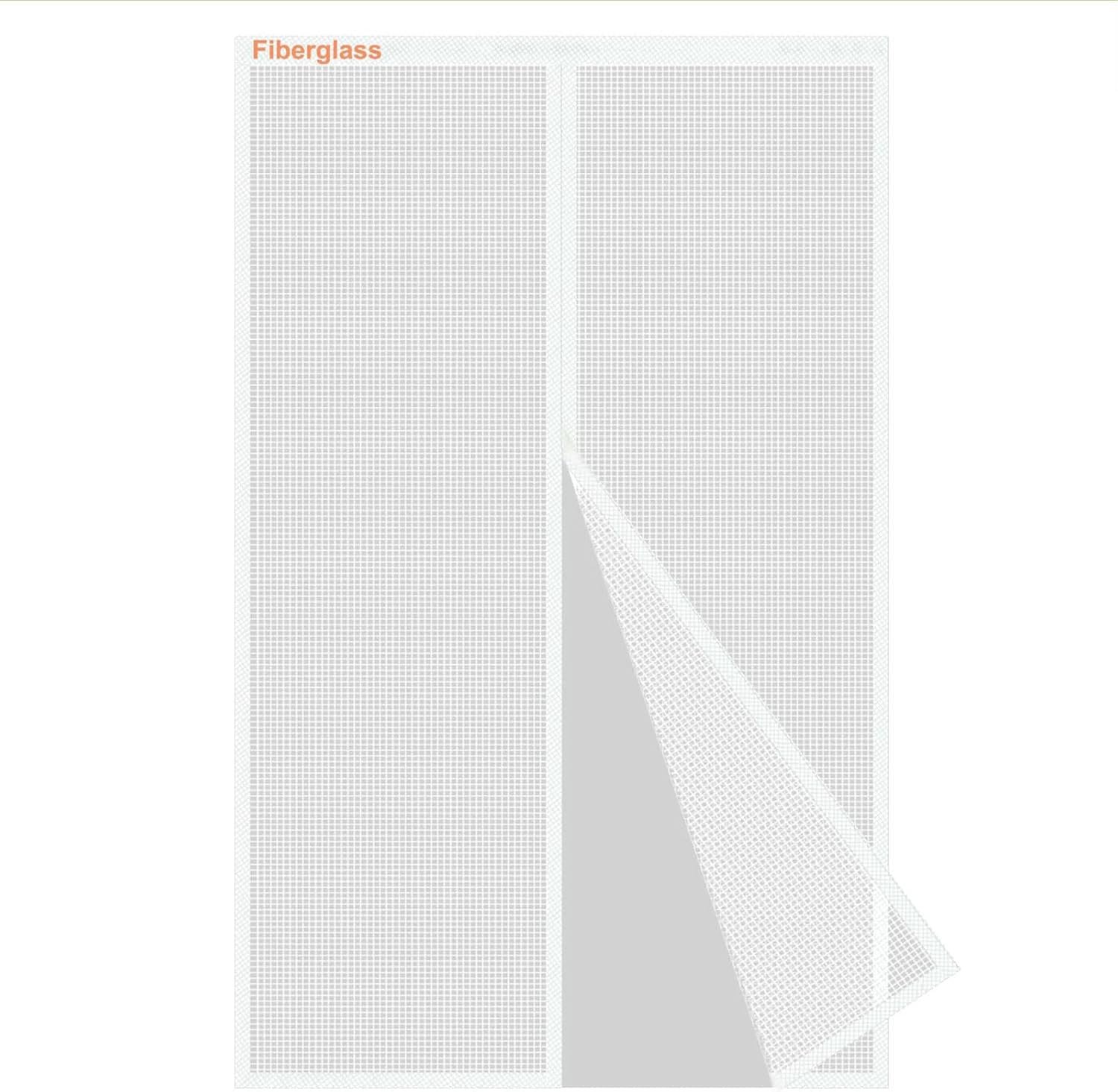 Risareyi Magnetic Fly Curtain Door 90x225cm, White Fiberglass Mesh Curtains Screen Door Mosquito Net Door, Reinforced - ShopVlot