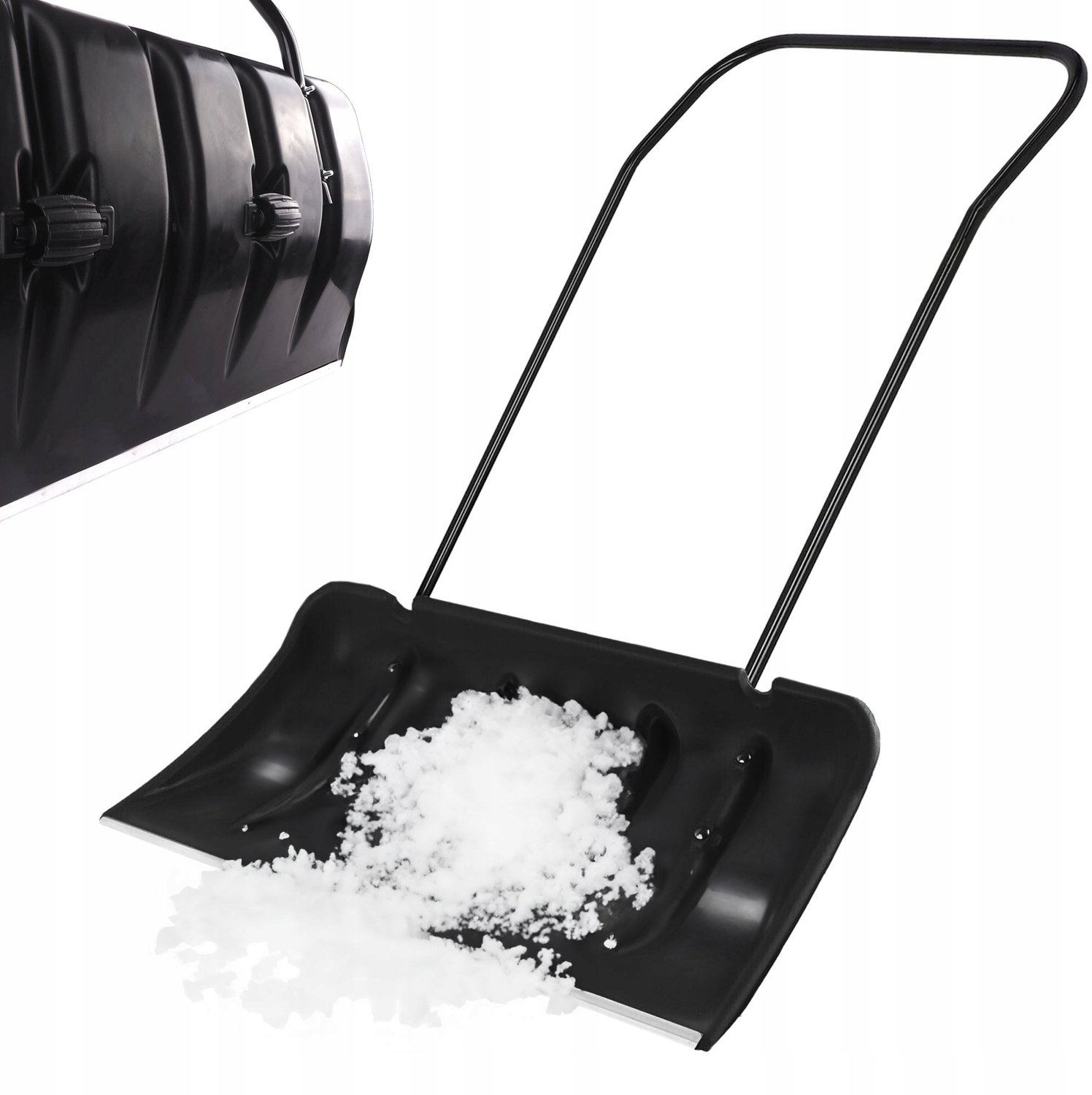 Stevige Sneeuwschuiver met Wielen en Aluminium Rand - 82cm Breed