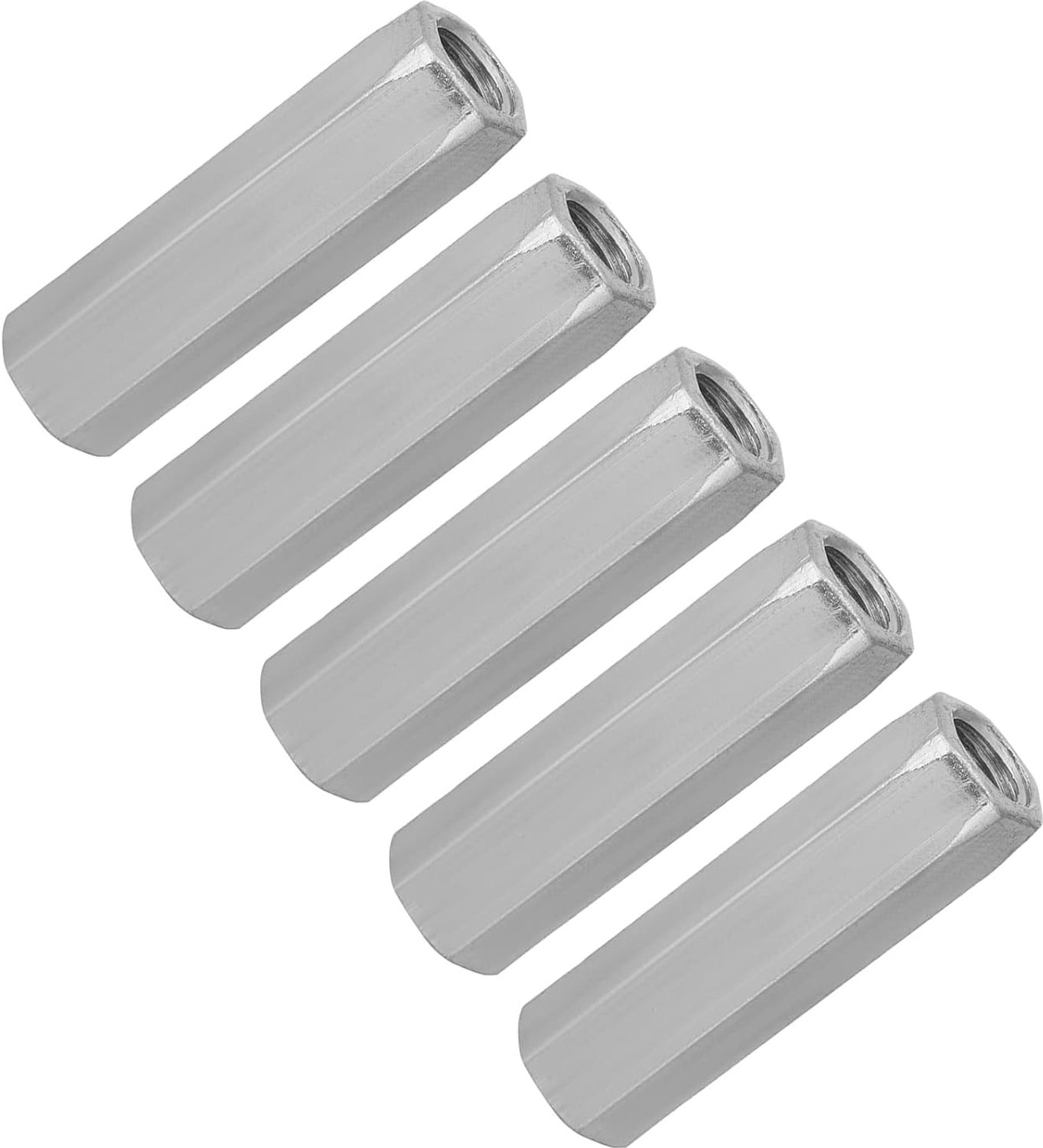 Dailygoods- Zeskantmoer M10 - 5 Stuks - Verzinkt Staal - Koolstofstaal - Bevestigingsmiddelen - Schroefdraad - Bevestigingsmoeren