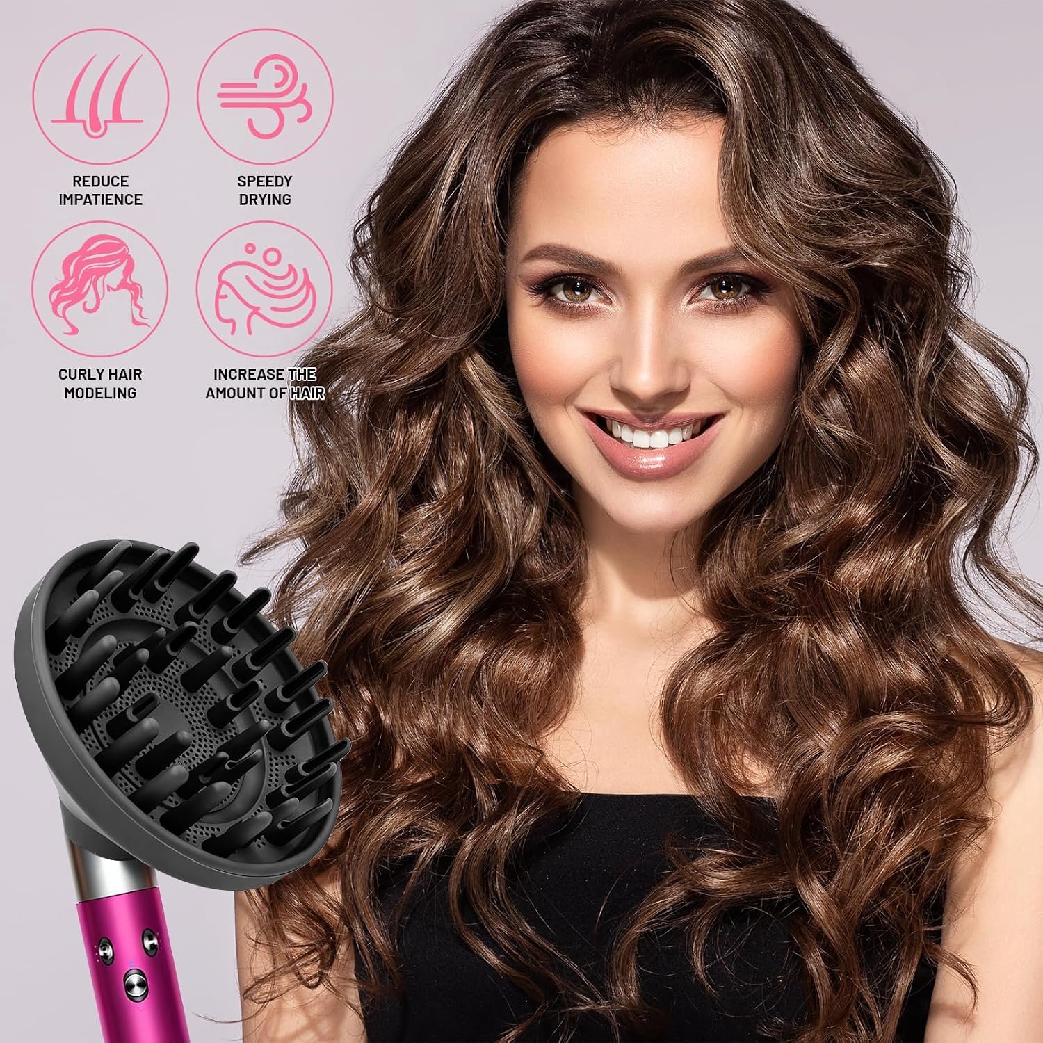 Verbeterde diffuser voor Dyson Airwrap Styler, converteerbare föhn diffuser mondstuk speciaal ontworpen voor golvend - ShopVlot thumbnail 4