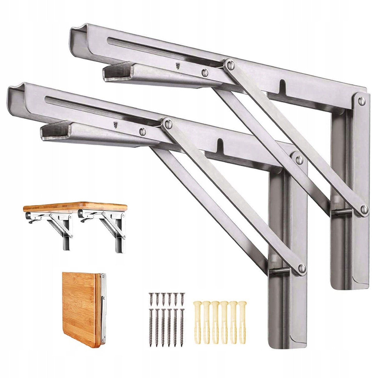 Opklapbare Plankdragers L500 - 2 stuks - RVS - 160kg