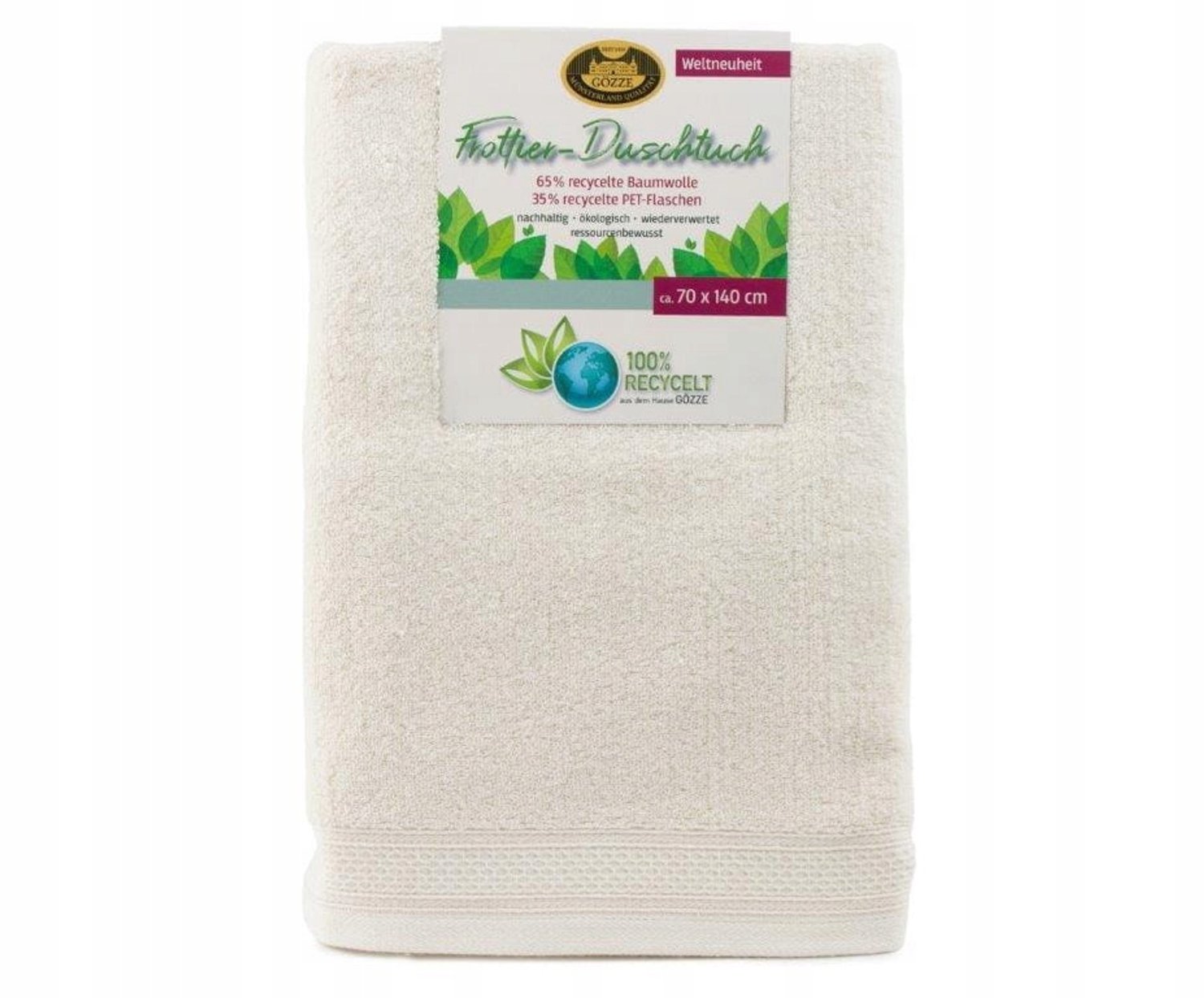 Gözze PET Handdoek 70x140cm - Crème - 100% Gerecycled Materiaal