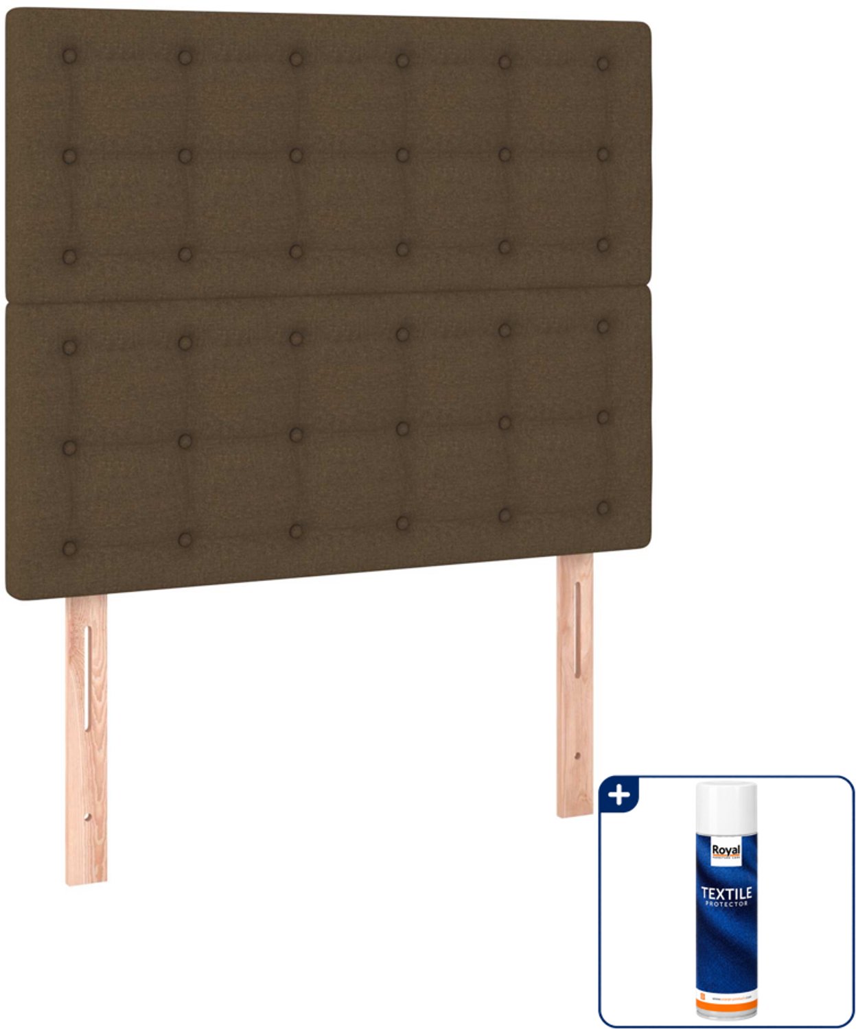 vidaXL boxspring met matras en led - 120 x 190 cm - donkerbruin - Inclusief textielbeschermer 500 ml
