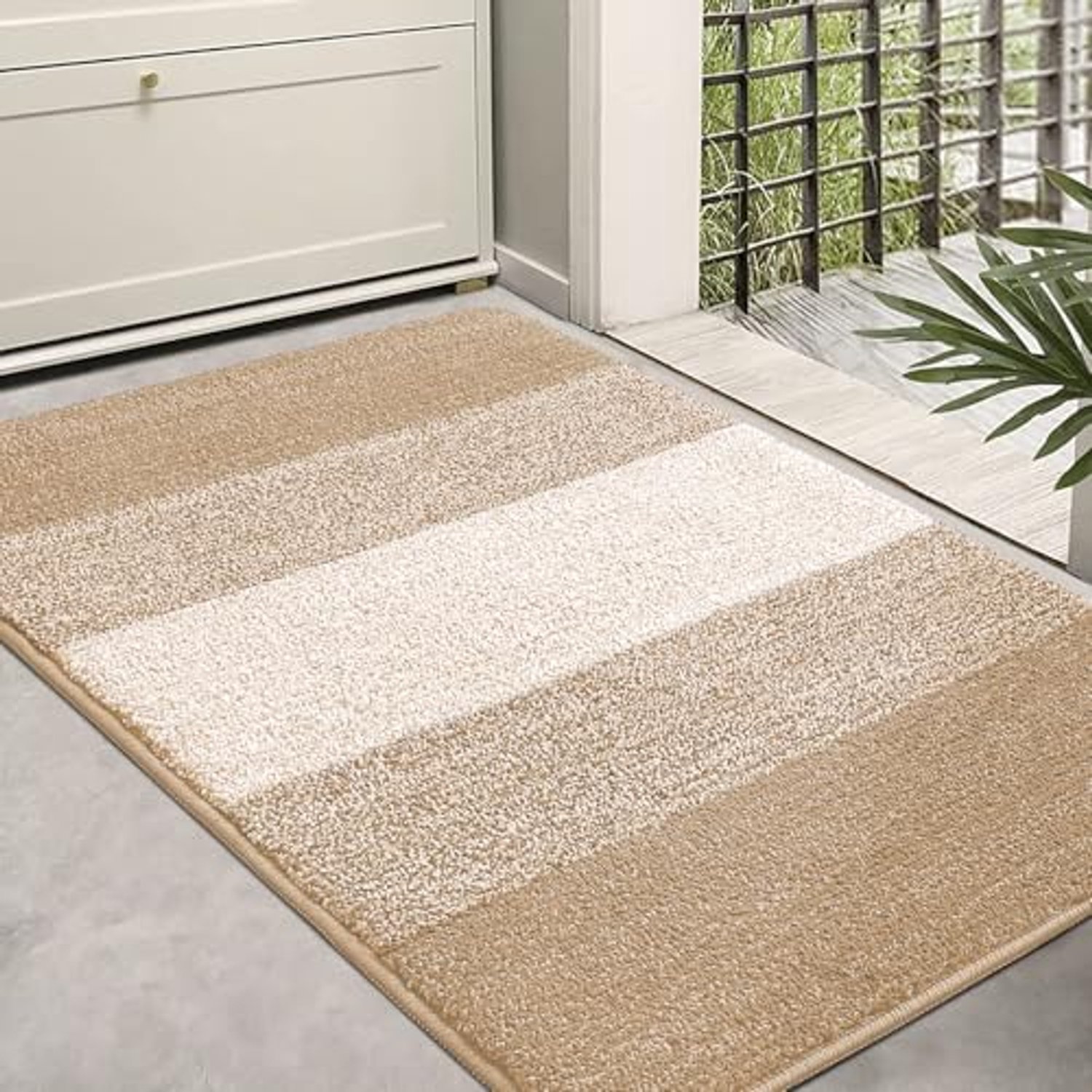 Homaxy Deurmat - Deurmat Antislip - Deurmat Binnen - Droogloopmat - Schoonloopmat - 61X92 cm - Beige