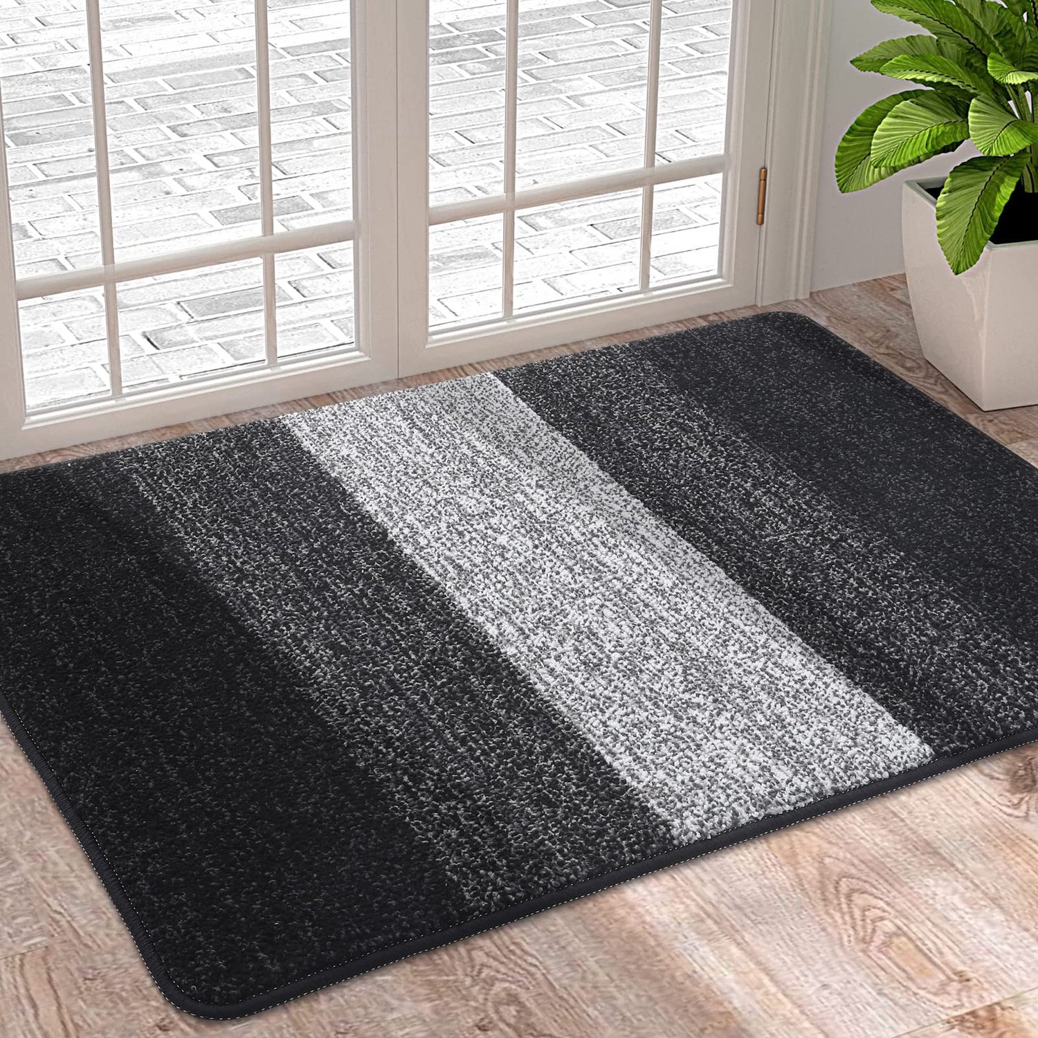 OLANLY Binnen Deurmat - Antislip Deurmat - Droogloopmat - 90x150 cm - Zwart