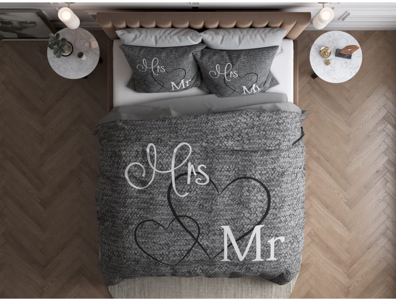 Duraxl Dekbedovertrekset - 200 x 220 cm - 100% katoen - Grijs