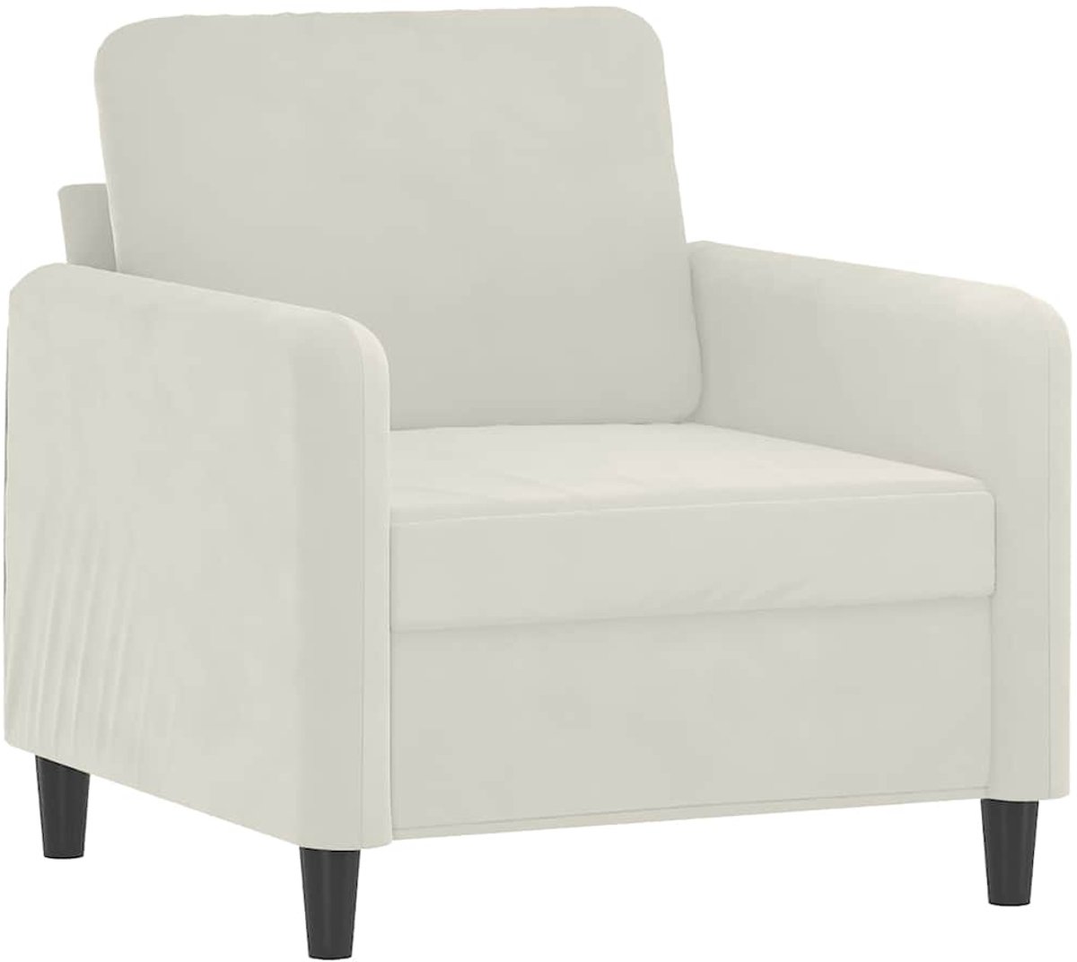 vidaXL Fauteuil - 60 - cm - fluweel - crèmekleurig