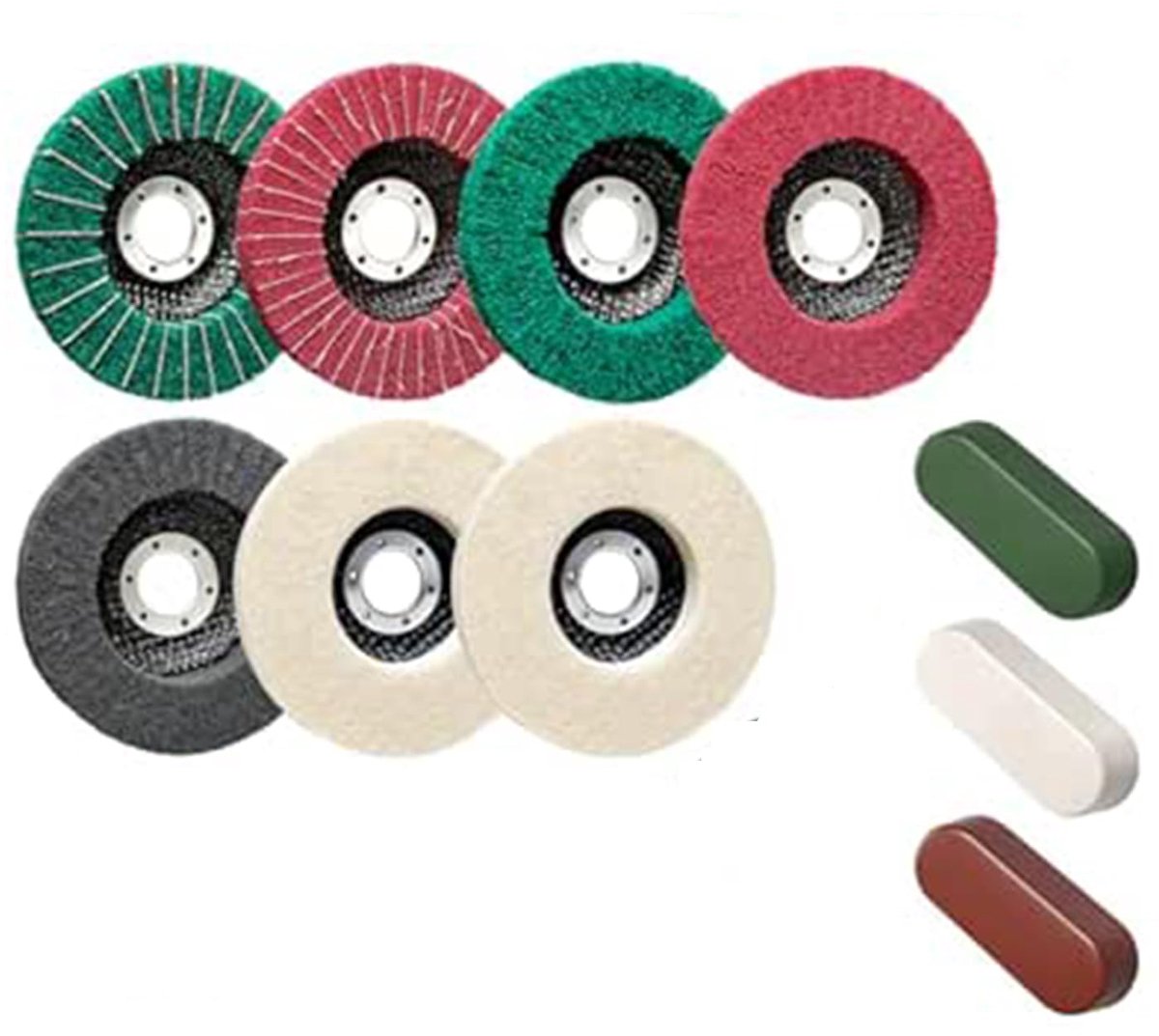 10 stuks 115 mm slijp- en polijstschijvenset