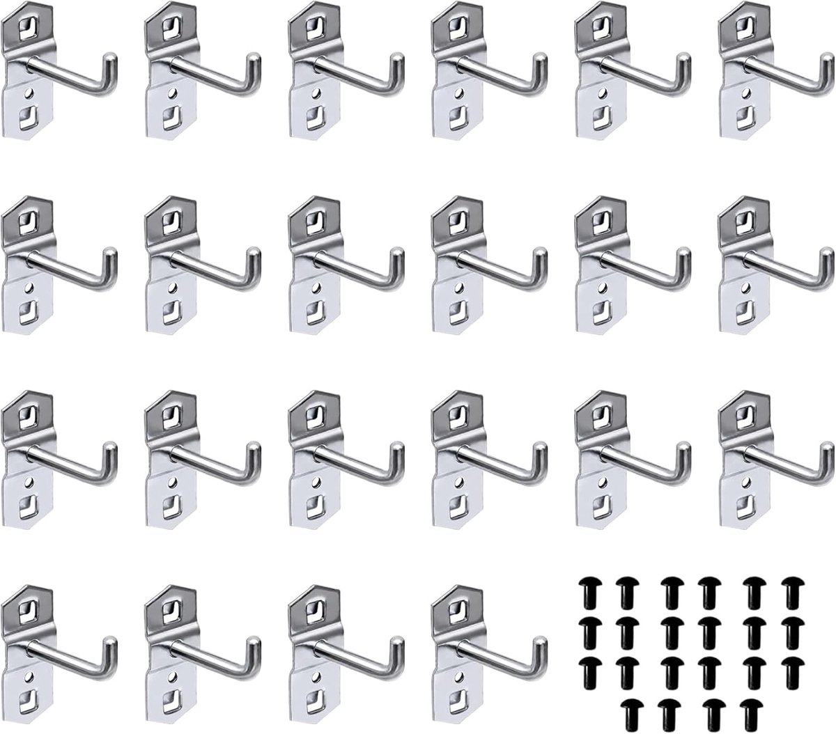 22 stuks gatenwandhaken, 50 mm, gereedschapswandhaken met 22 borgstiften, gatenplaathaken voor gatenwand, gereedschapshouder voor werkplaats, garage, magazijn en verkooprek