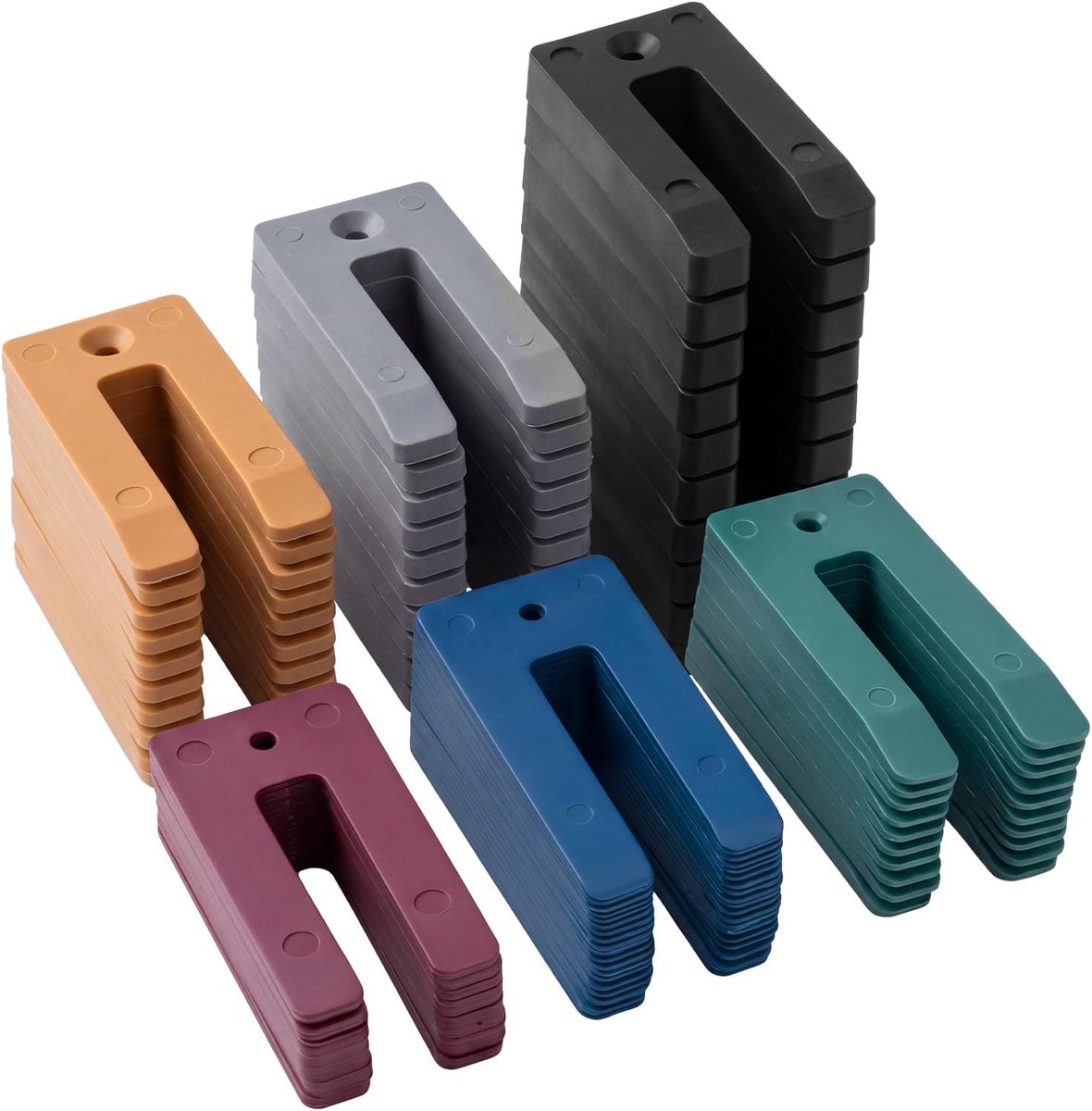 80 stuks afstandhouders kunststof, 75 x 35 mm kunststof onderleggerplaten