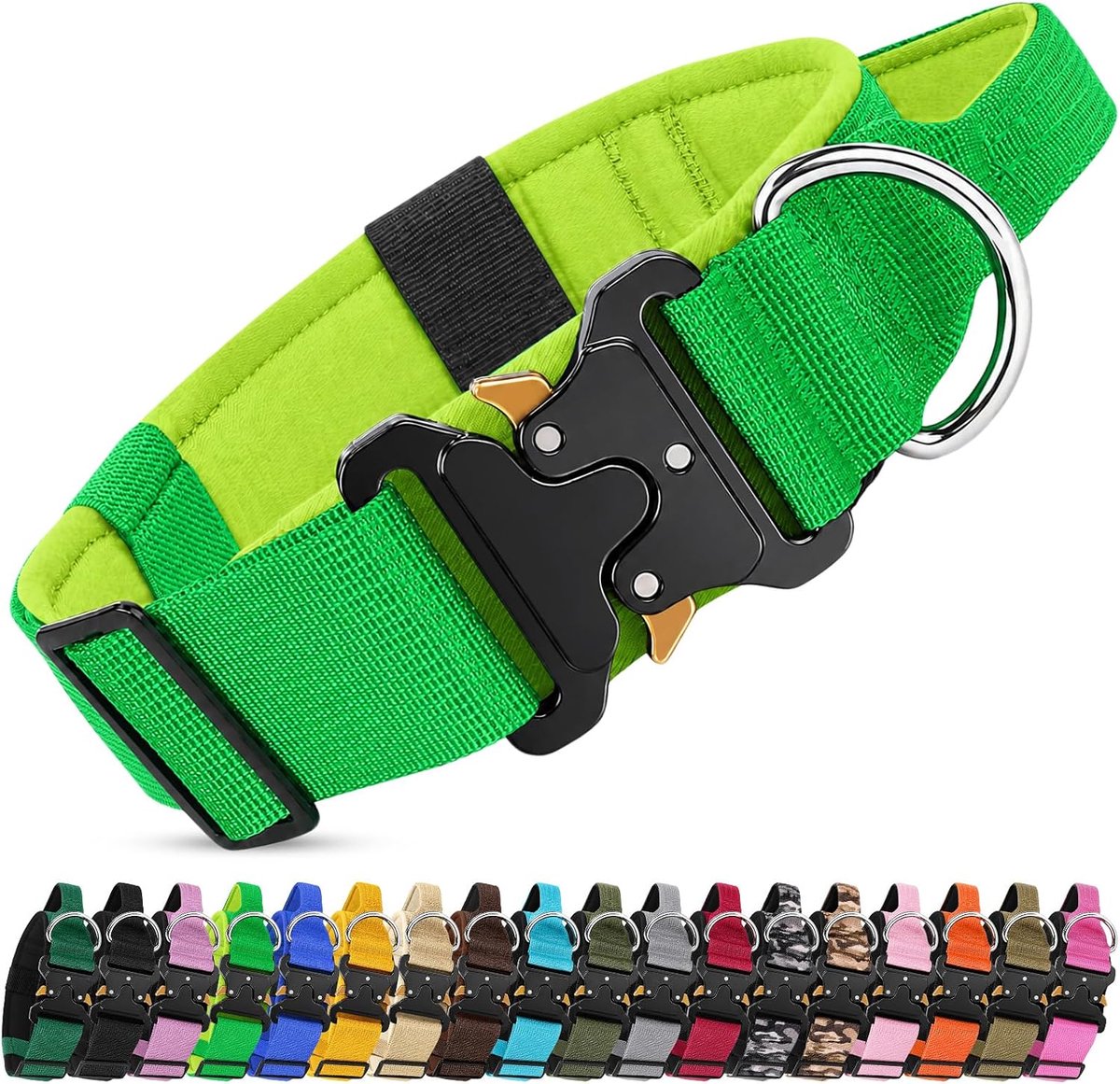 Verstelbare halsband (fluorescerend groen, XL)