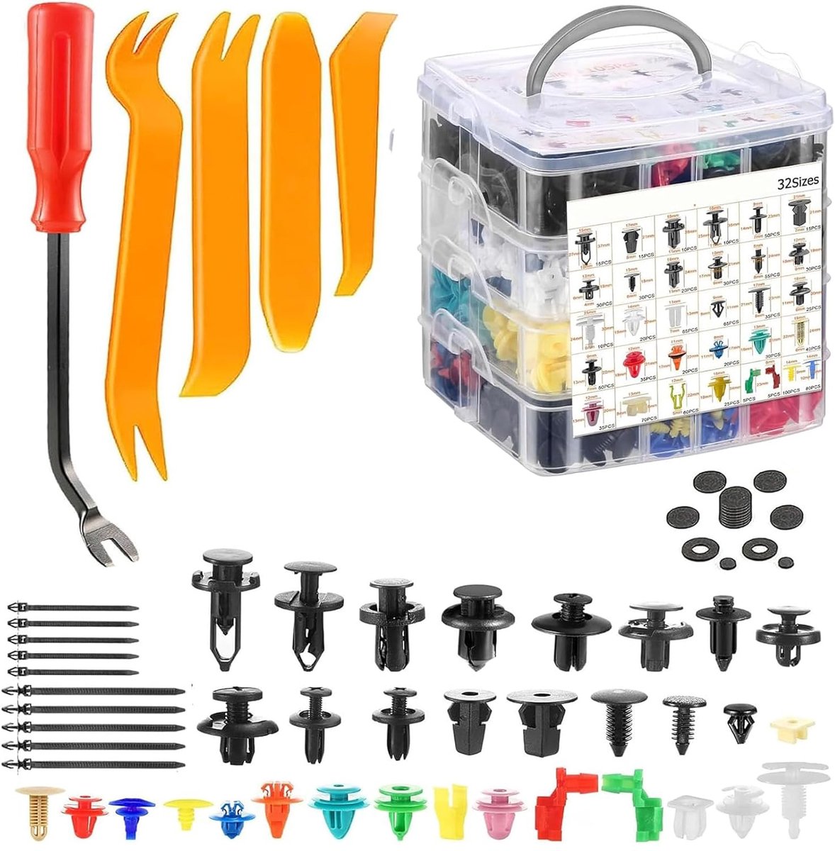 1240 Pieces Car Fixing Clips, Universal Door Trim Clips Bumper Trim Moulding Body Cable Ties Sponge Cushion - ShopVlot