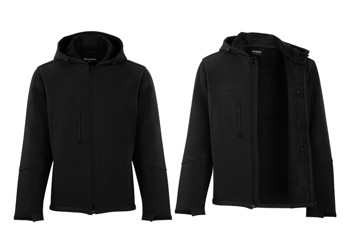 Milanoro - Wind- en waterdichte softshell jas - Jas met kap - Zwart - XL