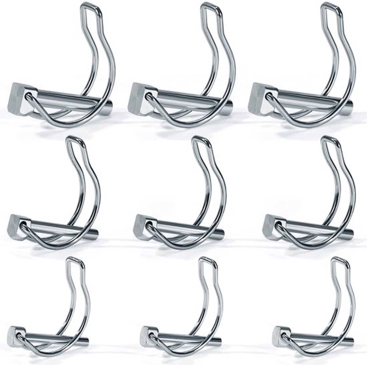 Dailygoods - Gegalvaniseerde stalen veiligheidsclips D-vorm - 9 stuks voor tractors en trailers