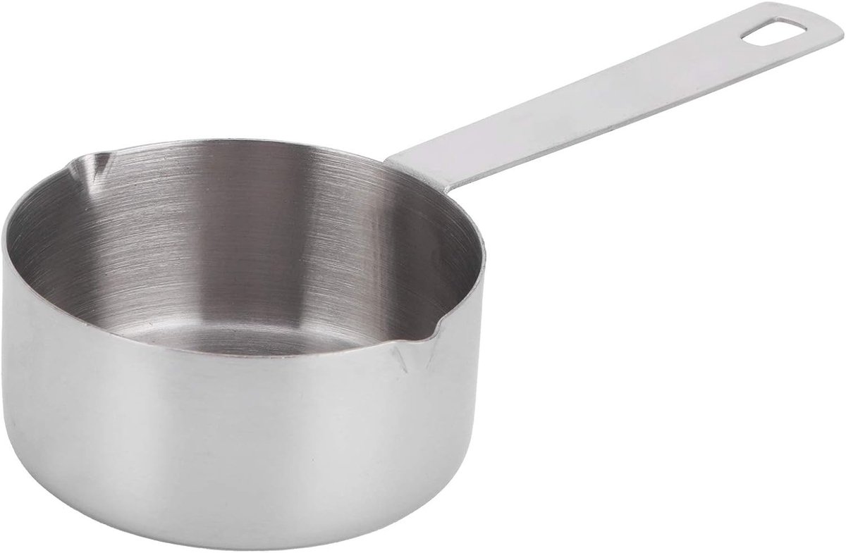 304 RVS Maatlepel en Maatbeker Set, 1/4 Cup (60 ml) met Schaal, Keuken Gereedschap voor Koffie, Bakken en Koken