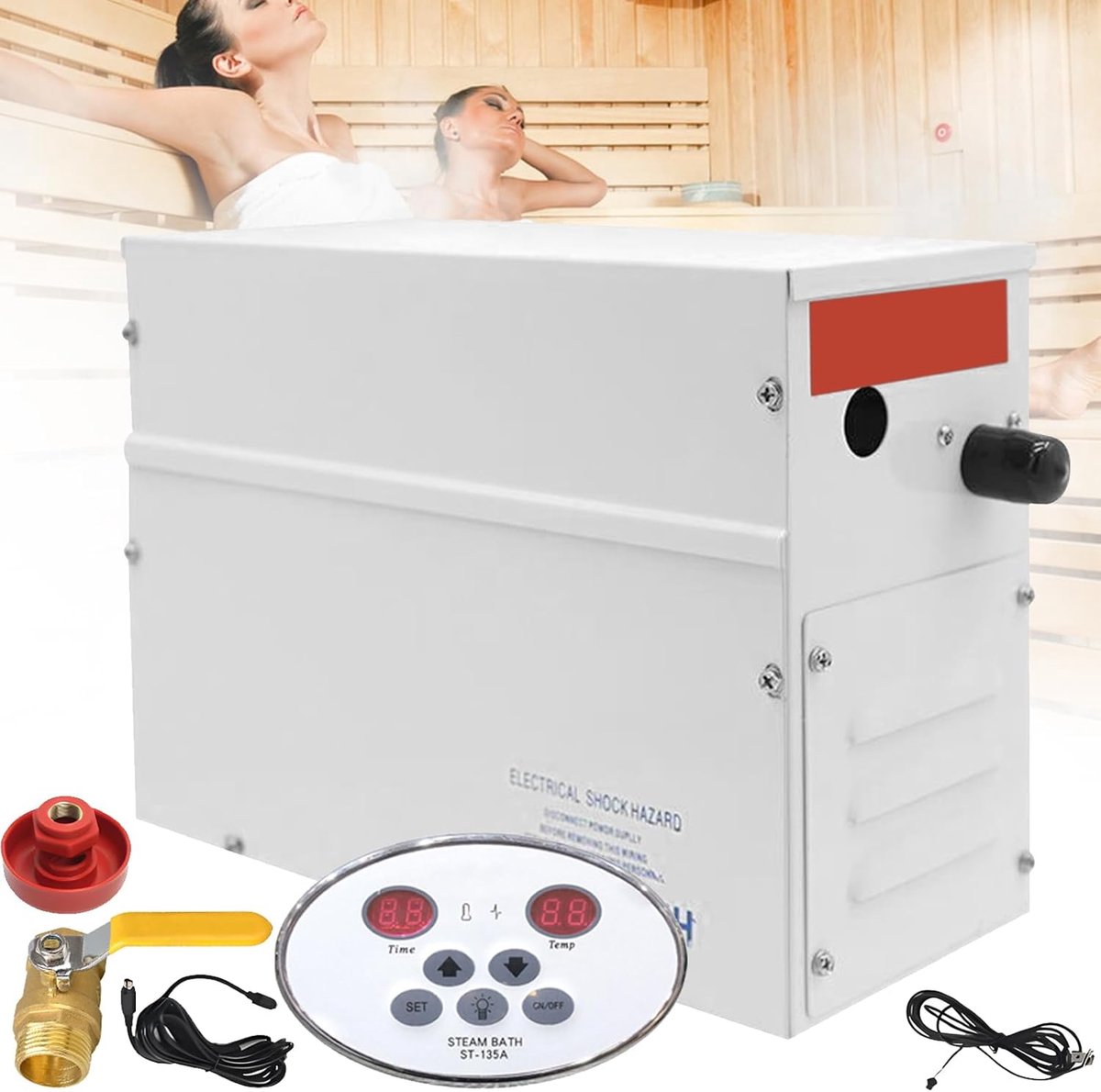 Sauna Steam Generator, 3 kW Household Sauna, Steam Generator for Steam Bath, 220 V, Digital LED Regulator, 25-55 °C - ShopVlot