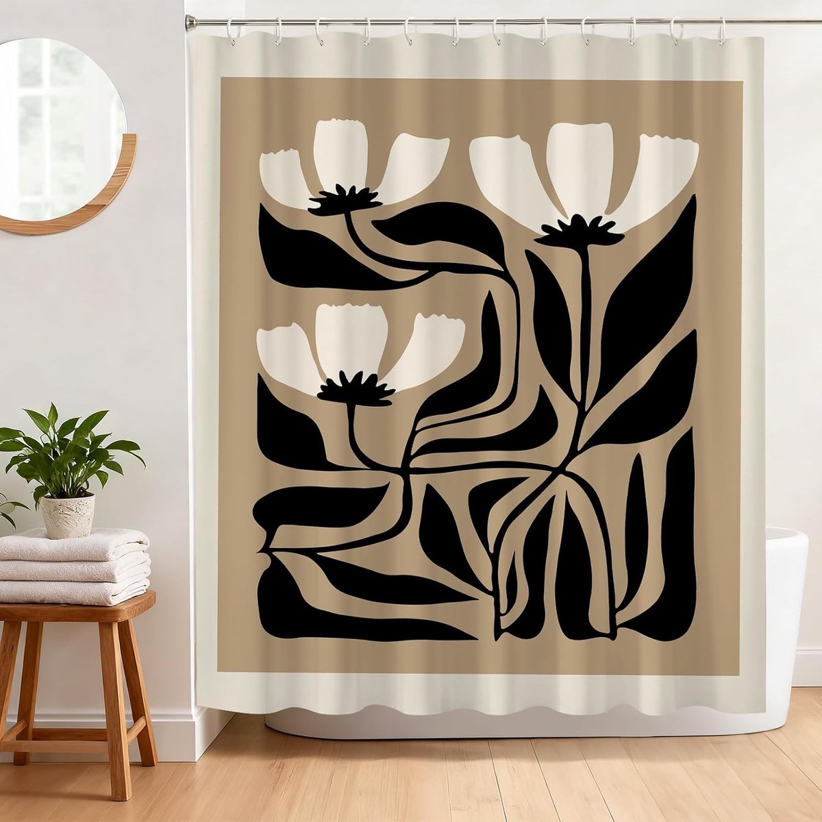 Vintage Print Shower Curtain Waterproof Dry Wet Separation Bathroom Curtain 180x180cm - ShopVlot