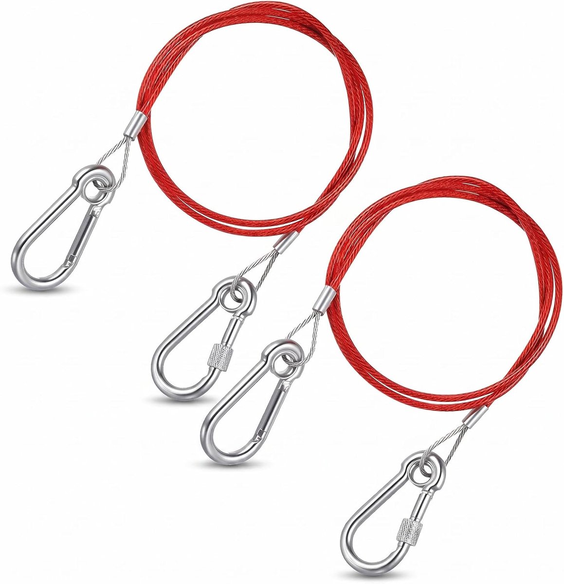 GETRICH Veiligheidskabel voor aanhangers, 1 m, voor aanhangers en caravans, 2 stuks