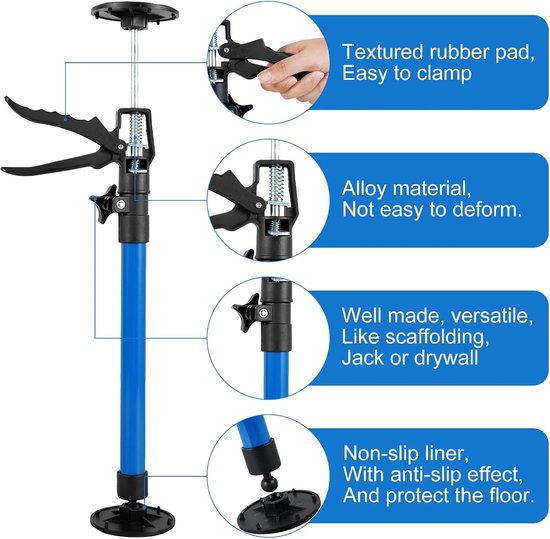 Verstelbare Steunen voor Plafondmontage, Set van 2, 30-59 cm/50-115 cm, Maximale Draagcapaciteit 40 kg, Geschikt voor Plafondbevestiging en Gipsplaten — afbeelding 3