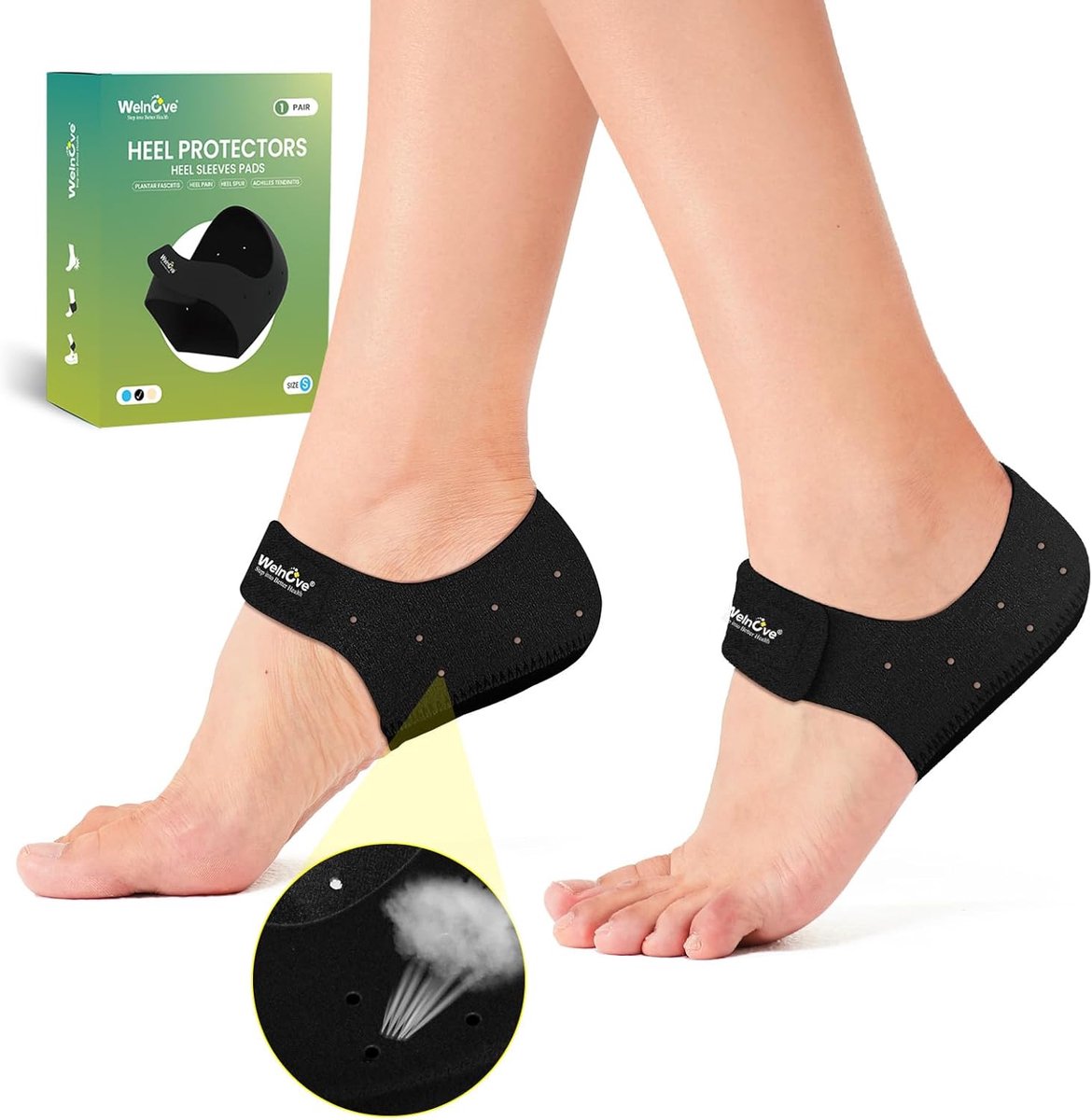 Plantar Fasciitis Heel Pads for Heel Pain - Welnove Heel Cups for Heel Spurs Pain Relief, Heel Inserts Pads for - ShopVlot