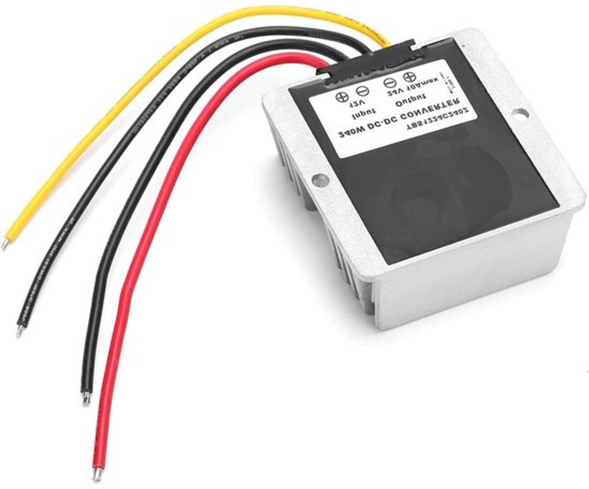 Spanningsomvormer - Stroombooster - Voor voertuigelektronica - Waterdicht IP68 - 240 W vermogen - Zwart