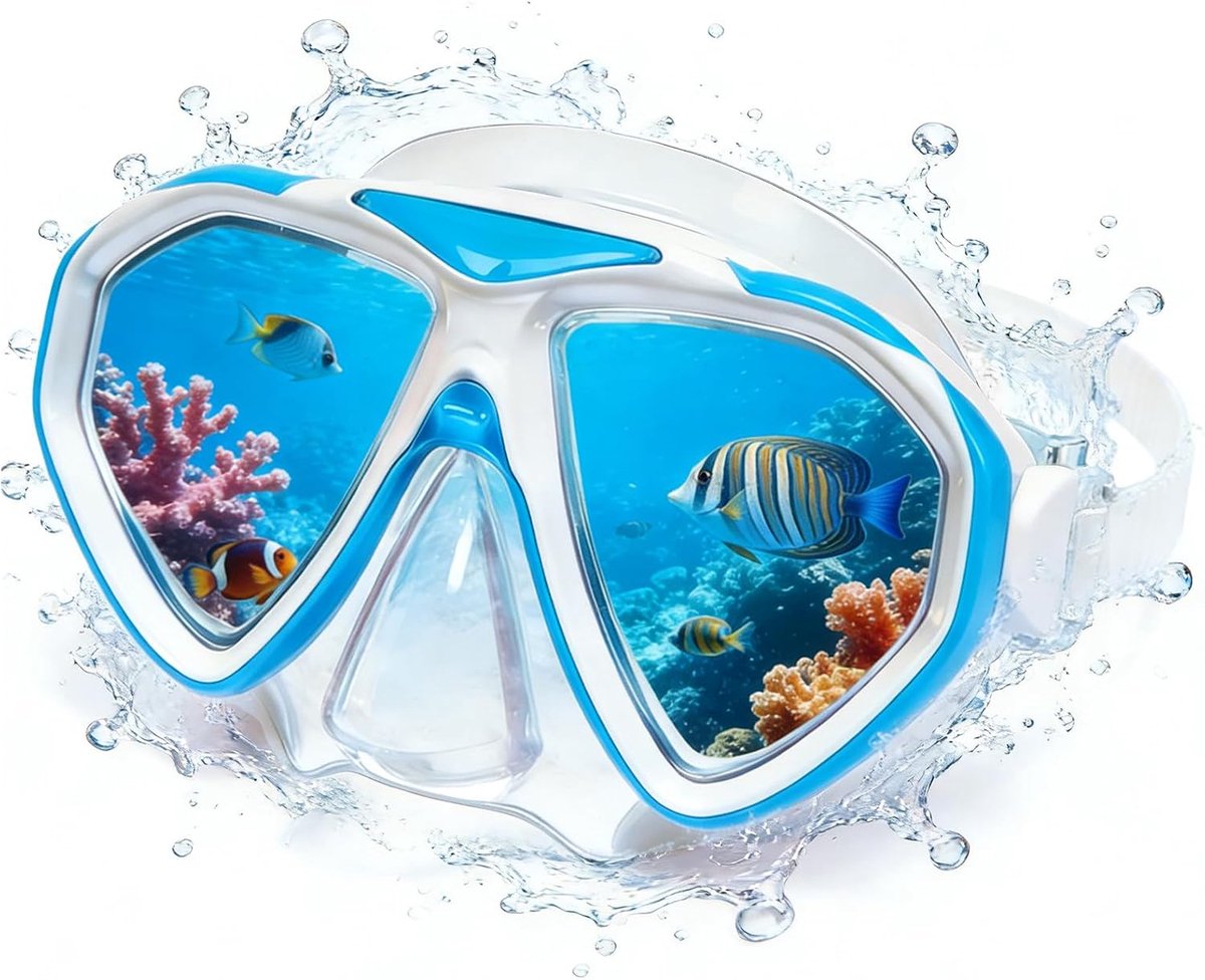 dellyy Diving Goggles for Children 4-16 Years - Diving Mask for Children, Panorama HD 180°, Anti-Fog and Leakage - ShopVlot