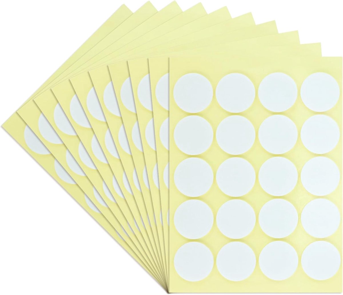 200 stuks lontstickers, lontstickers voor kaarsen, dubbelzijdige stickers, hittebestendig, voor het maken van kaarsen