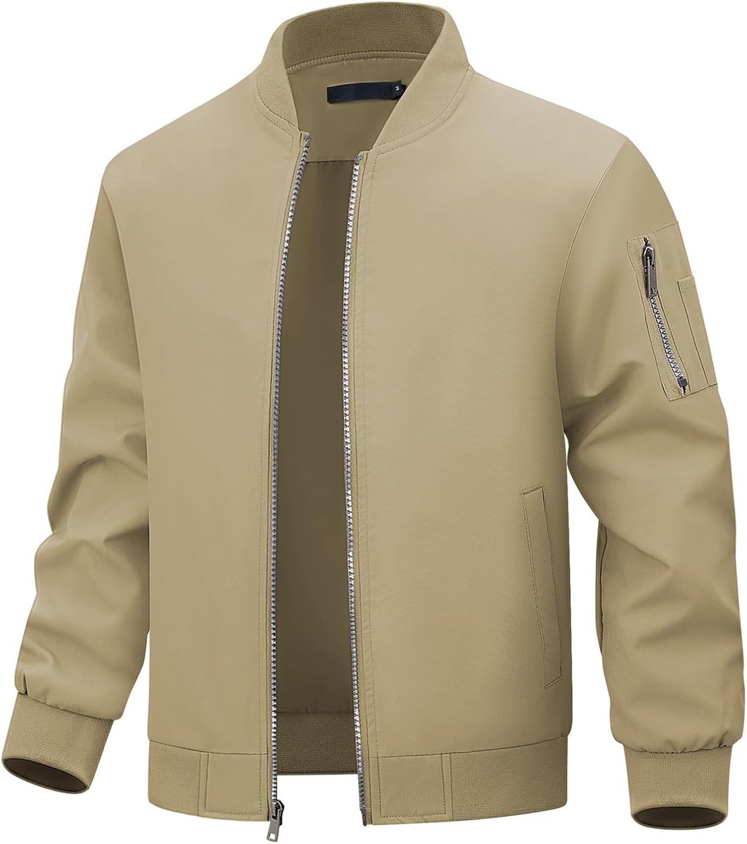 Bomberjack voor heren, casual, lichtgewicht, windjack, opstaande kraag, buitenkleding, lente, herfst, sportwear
