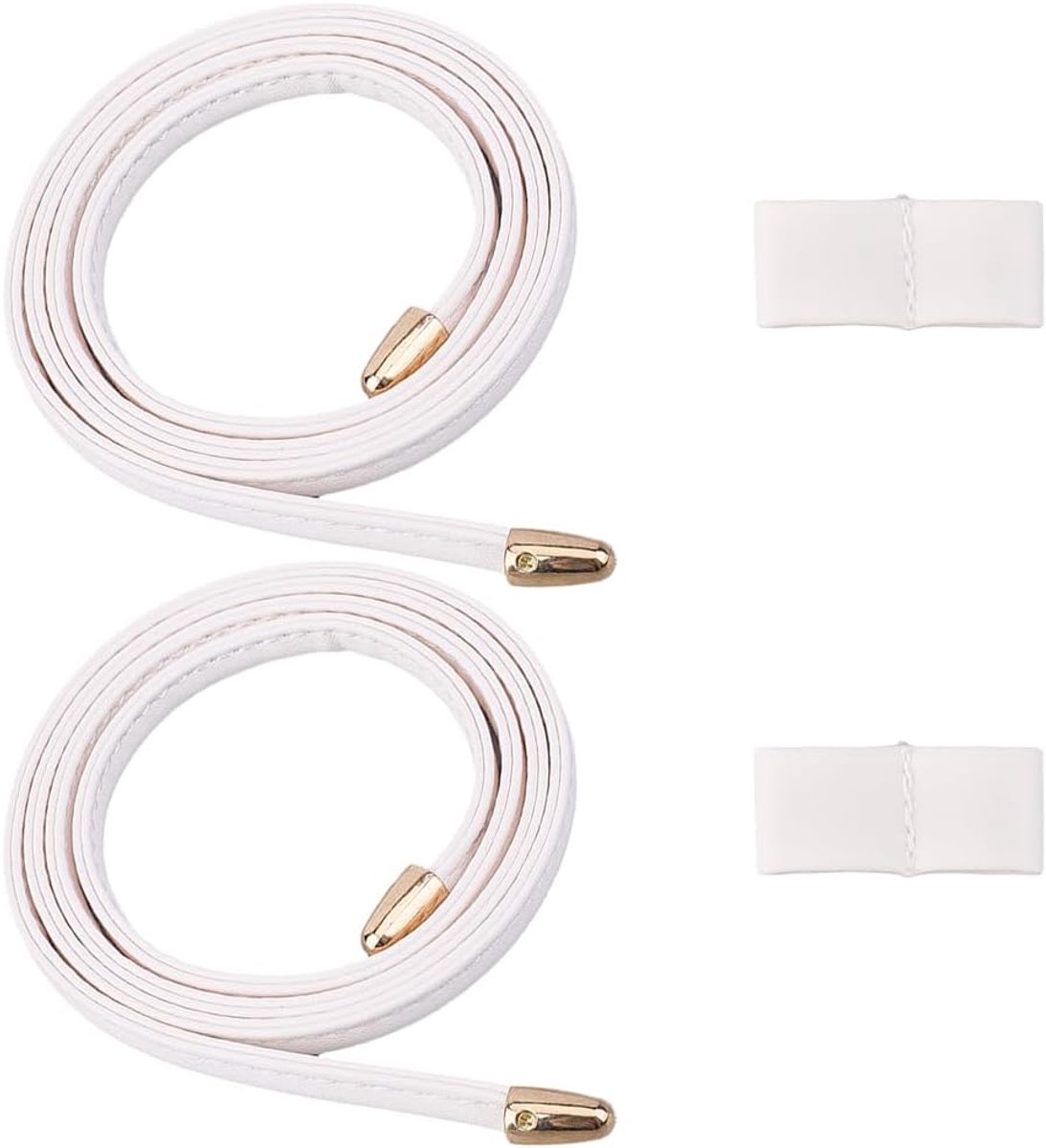 2 Stks Platte Lederen Trekkoord Afneembare Pull Bandjes Verstelbare Vintage Imitatie Leder String Met Gouden Legering Bevindingen Vervanging Koord Voor Mannen Vrouwen Emmer Tas Rugzak