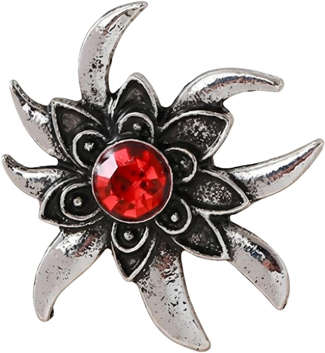 1 stuks edelweiss broche, rood, hoedpin & hoedbadge voor Oktoberfest, klederdrachtspeld voor dirndl, klederdrachtjas en hoed, klederdrachtsieraden dames en heren