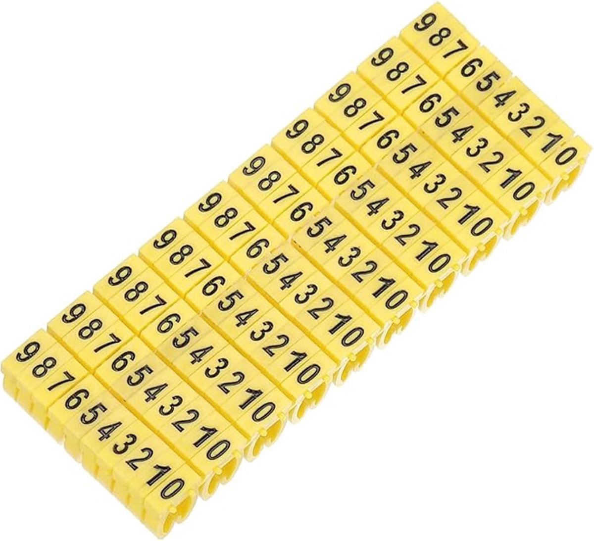 0-9 nummer digitale slangen, draadnummer, slang, label, slang, geel, kabelmarker (100 stuks, 2,5 mm²)