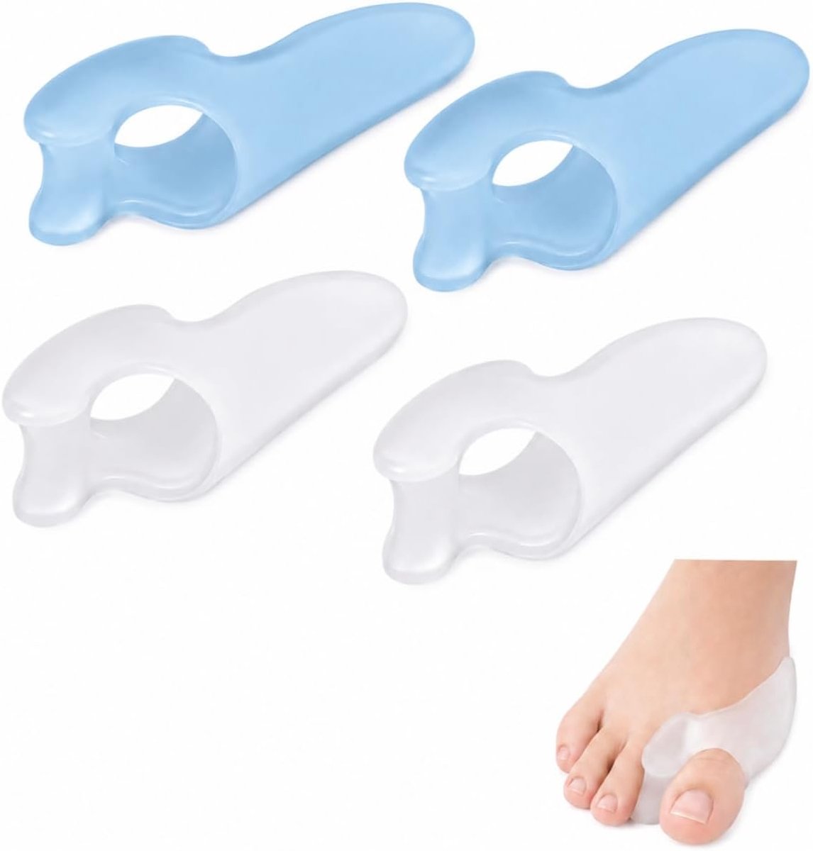 2 paar hallux valgus corrector van zachte gel – herbruikbare teenspreider voor dames en heren in het dagelijks leven