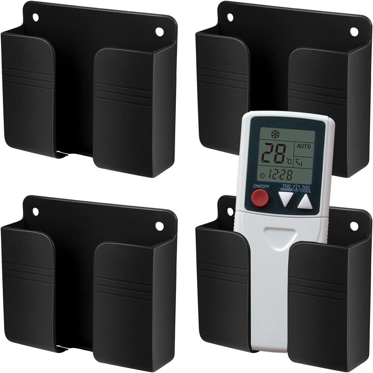 4 Stuks Smartphone Wandhouder met Zelfklevende Bevestiging voor Badkamer en Bed, Mobiele Telefoon Opladerhouder in Zwart