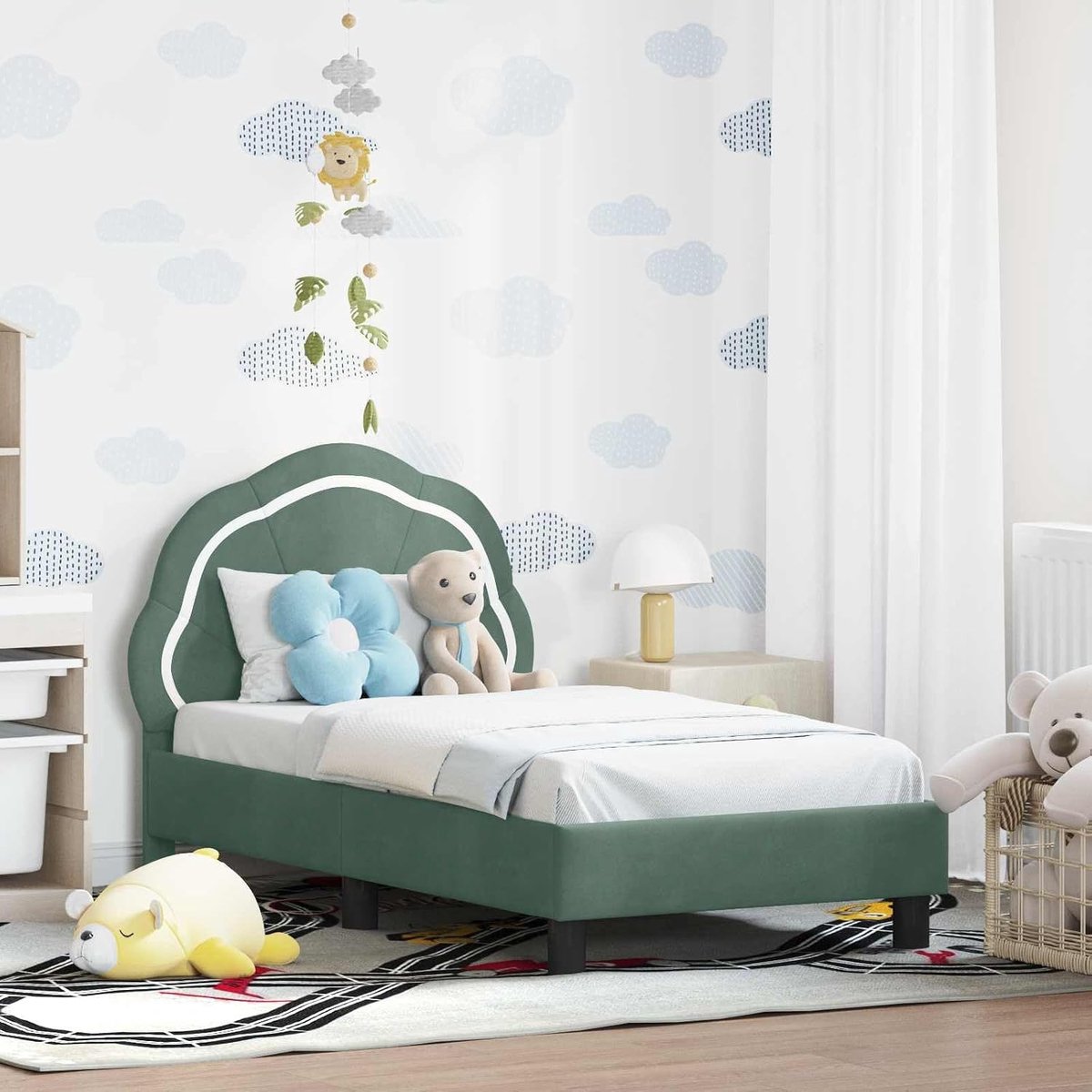 Peuterbedframe minimalistisch model Zeegroen 70x140 cm
