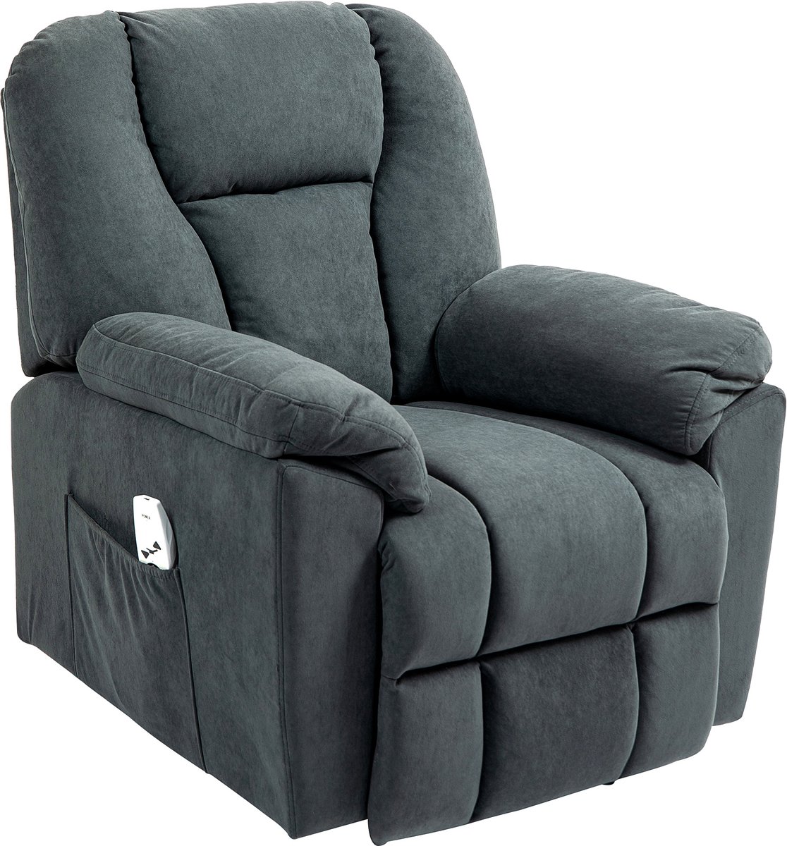 Homona Elektrische relaxfauteuil met massage- en warmtefunctie - Met afstandsbediening en USB-poort - 88 x 97 x 101 cm - Donkergrijs