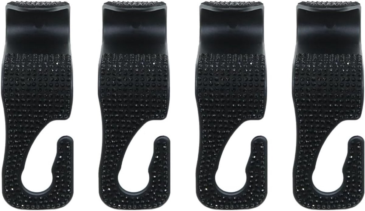 4-delige autohaken met diamanten, autohoofdsteunhaken met strass-steentjes en diamanten (draagkracht 20 kg) - ShopVlot