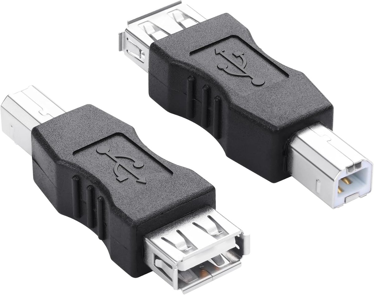 USB 2.0-adapter, USB type A vrouwelijk naar type B mannelijke printerconverter voor printer, scanner, faxmachine - ShopVlot