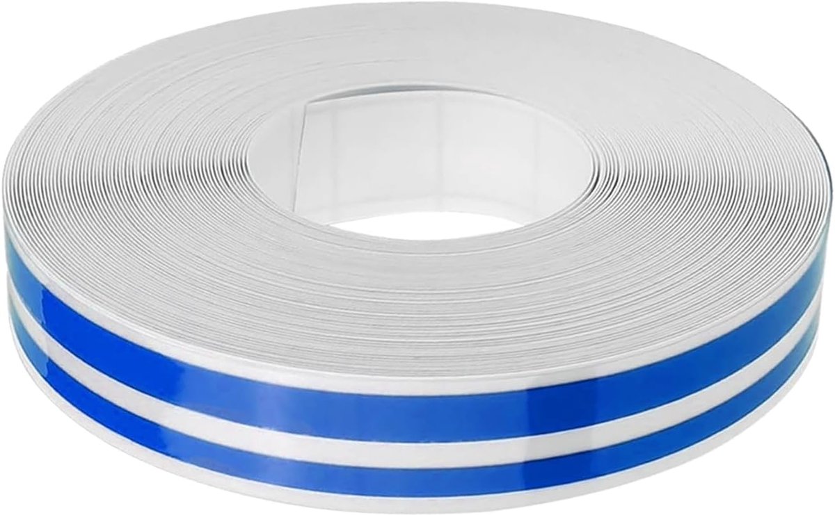 SnelShoppen - Zelfklevende Car Tape 10 mm x 10 m Decoratieve Tape voor Auto, Motor, Boot, Modelbouw en Creatieve Klussen - Blauw - Weerbestendig en UV