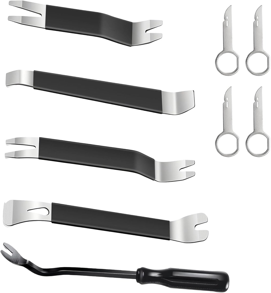 5 Pieces Car Disassembly Tool with 4 Pieces Car Radio Disassembly Tools, Robust Lever Tool Car, Non-Slip Door Trim - ShopVlot