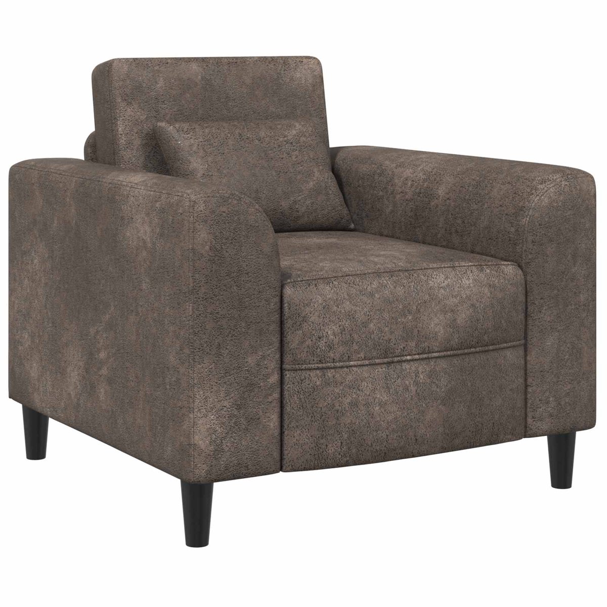 vidaXL Fauteuil - Donkergrijs - Kunst - Suède - Leer