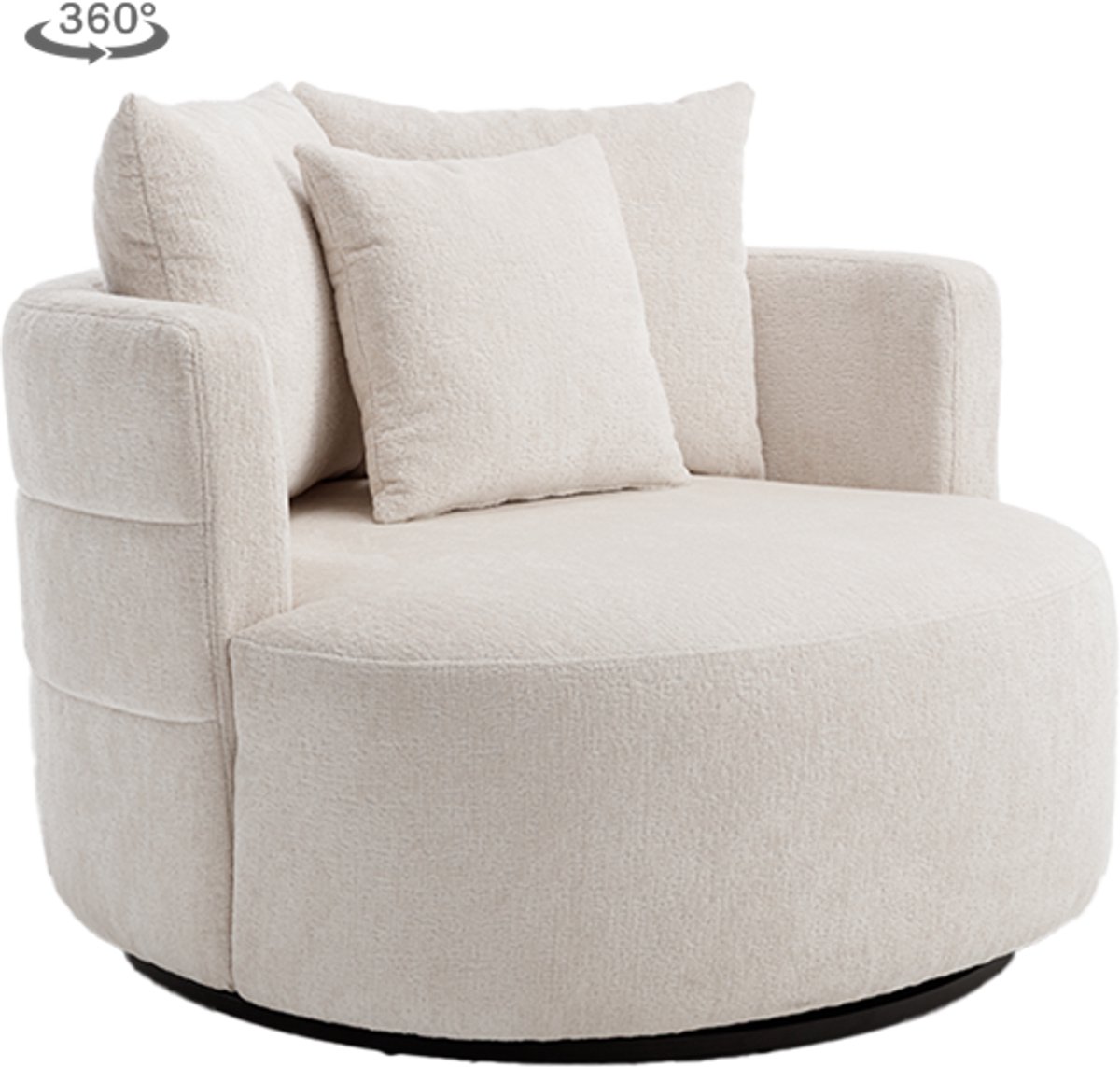 Tower Living Bolza coffeechair swivel 360 - Trenza 6 ivory Wit