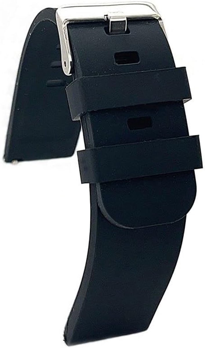 Silicone Watch Strap, Ref. SBR40, Black, 20, Black - ShopVlot