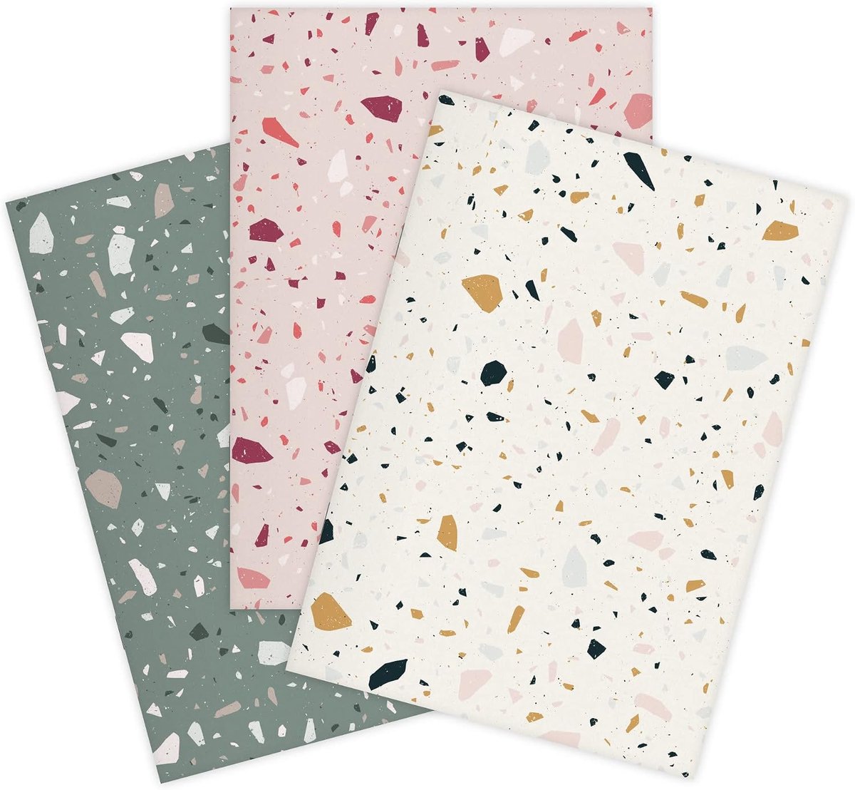 151 Set van 3 notitieboekjes A5 | Terrazzo patroon, 32 vellen blanco
