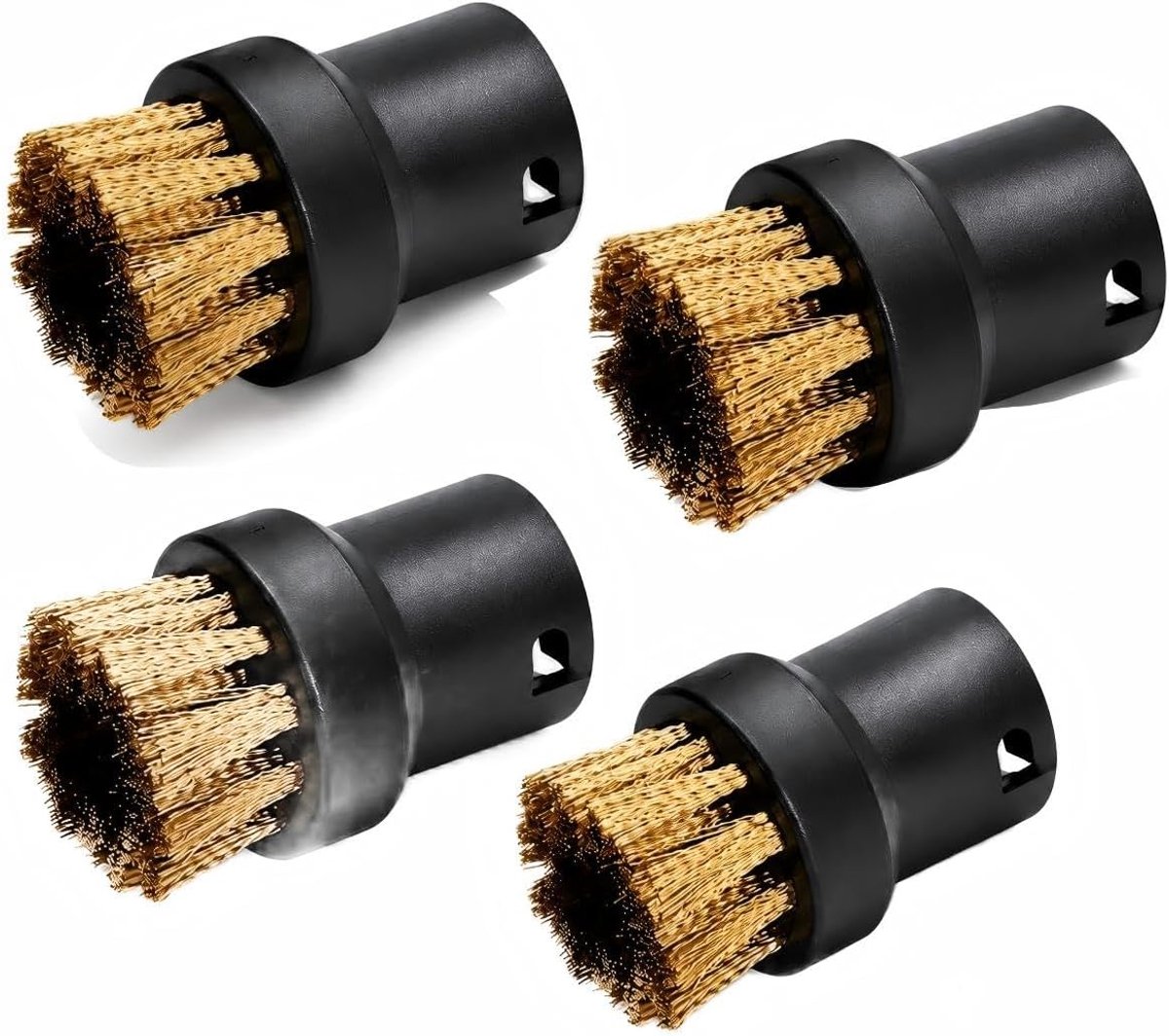 Koperen Borstel Accessoires 4 Stuks Set, Compatibel met SC1 SC2 SC3 SC4 SC5 SC7 CTK10, Ronde Reinigingsborstels voor Hardnekkig Vuil, Keuken Badkamer Tegels Kranen