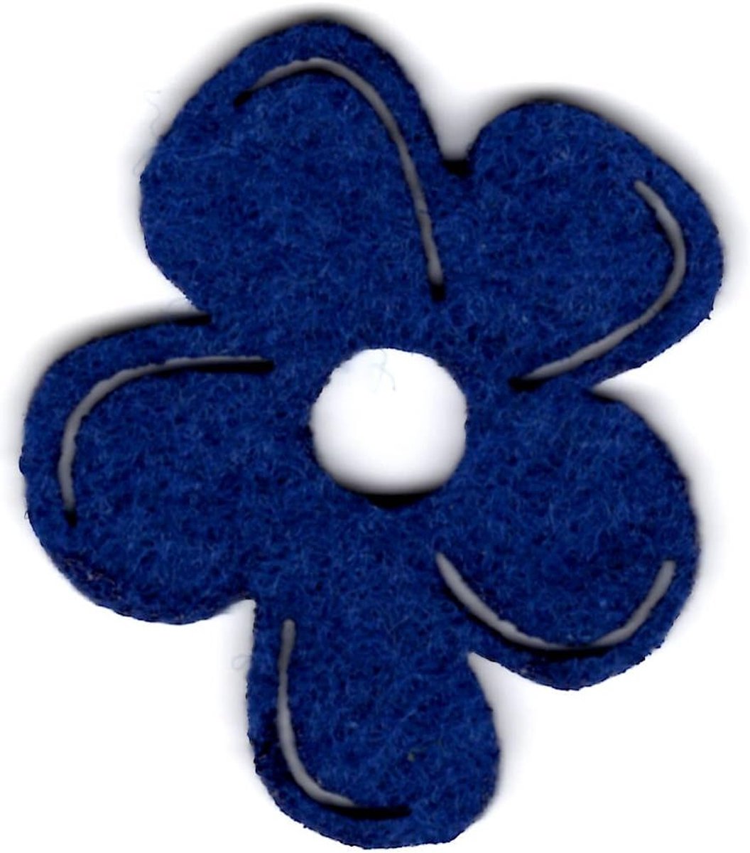 Knutsel-News A-BLF2704-50 40 x bloem 40 mm, vilt donkerblauw