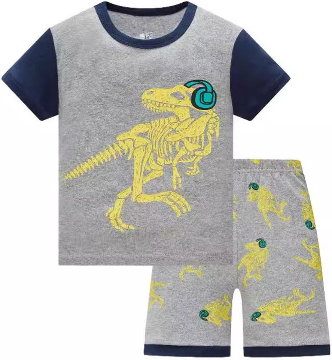 2-delige set voor jongens, sportkleding, katoen, T-shirt, shorts, set kinderen, zomer, ademend, sneldrogend, ideaal voor outdooractiviteiten en sportschool, school A23